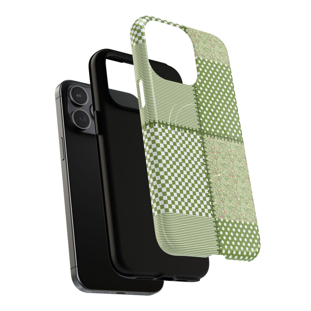 Green Patchwork Phone Case