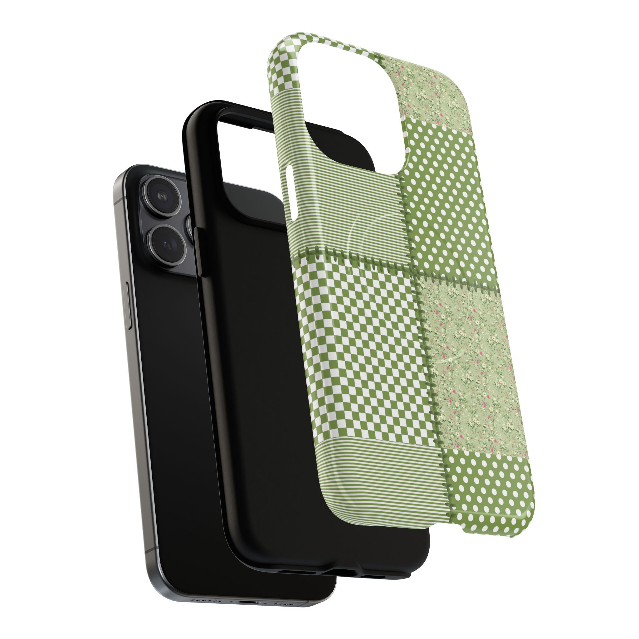 Green Patchwork Phone Case