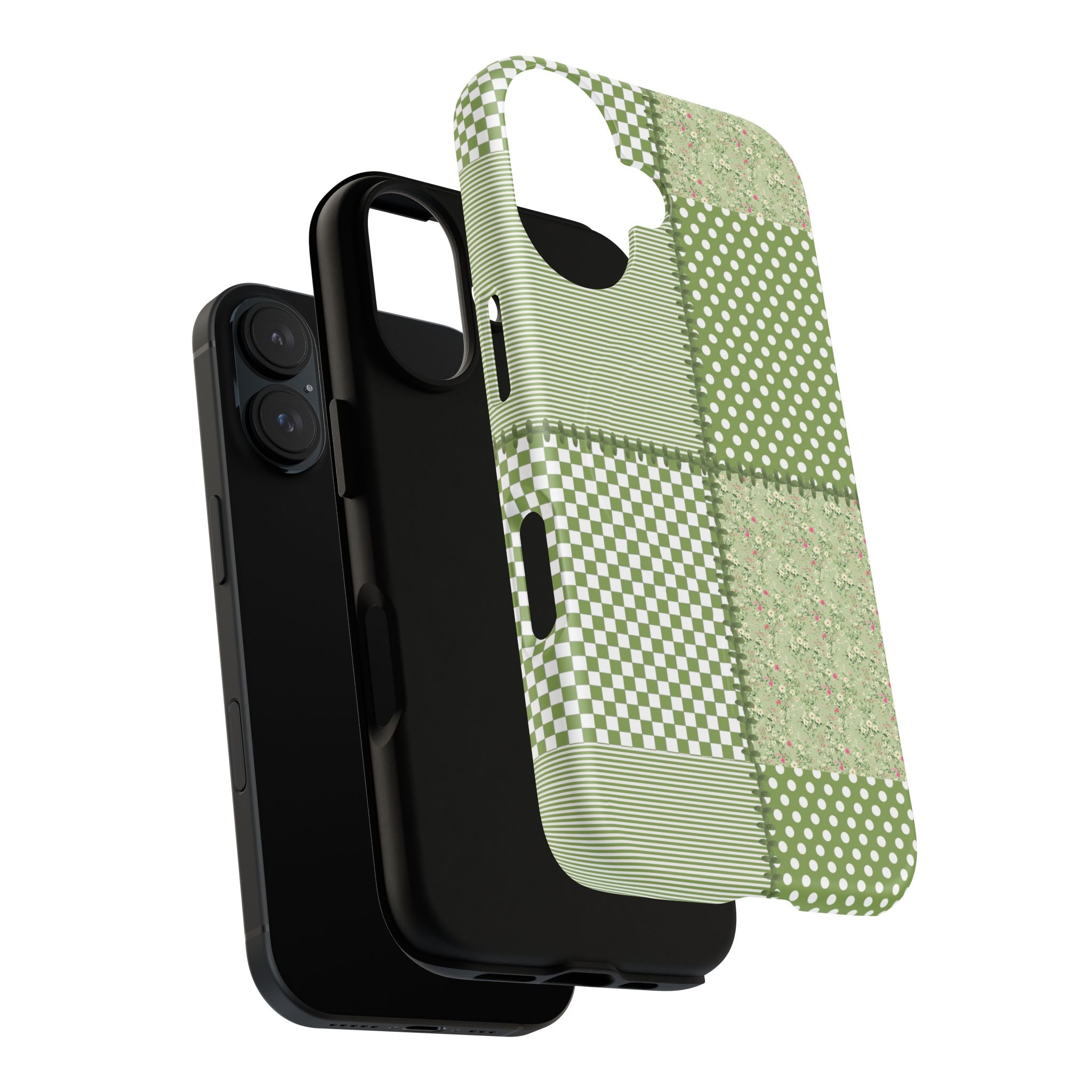 Green Patchwork Phone Case