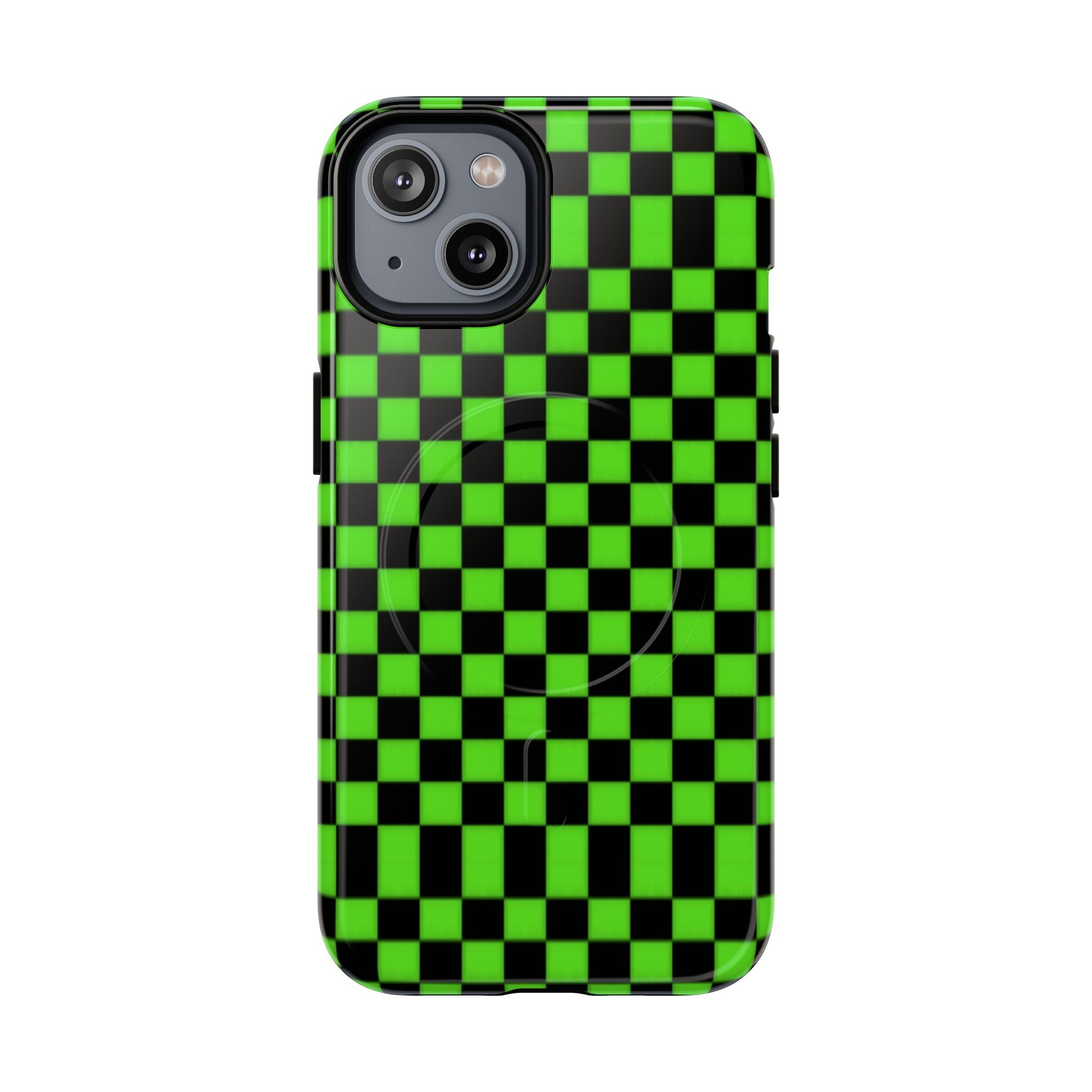 Green Black Checkered Phone Case