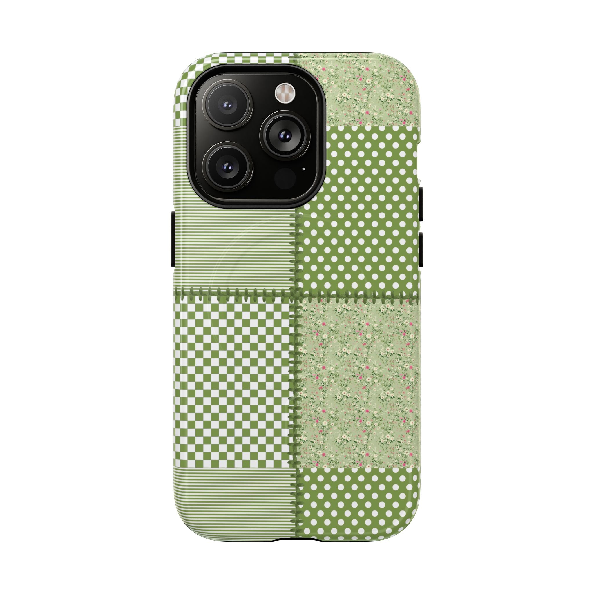 Green Patchwork Phone Case