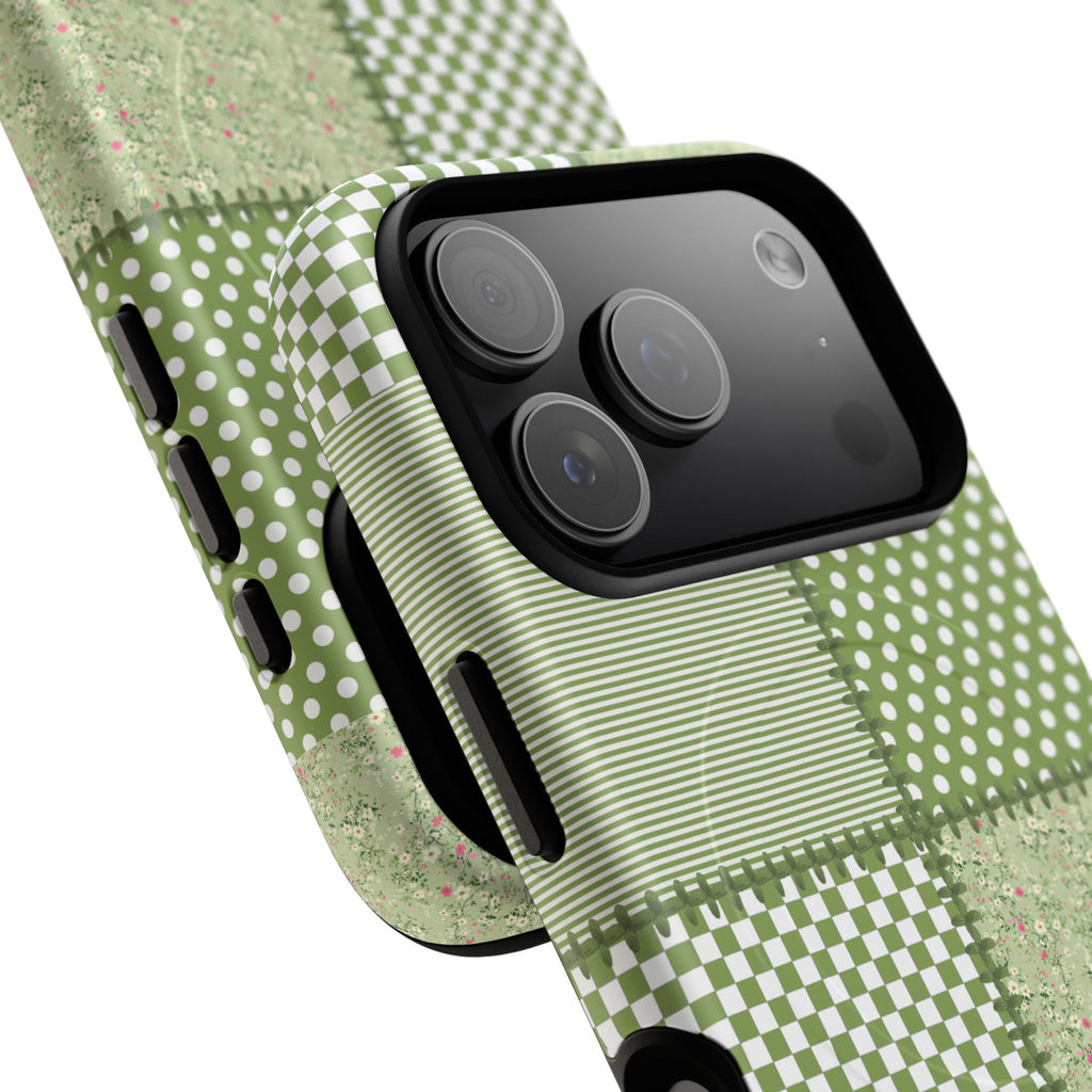 Green Patchwork Phone Case