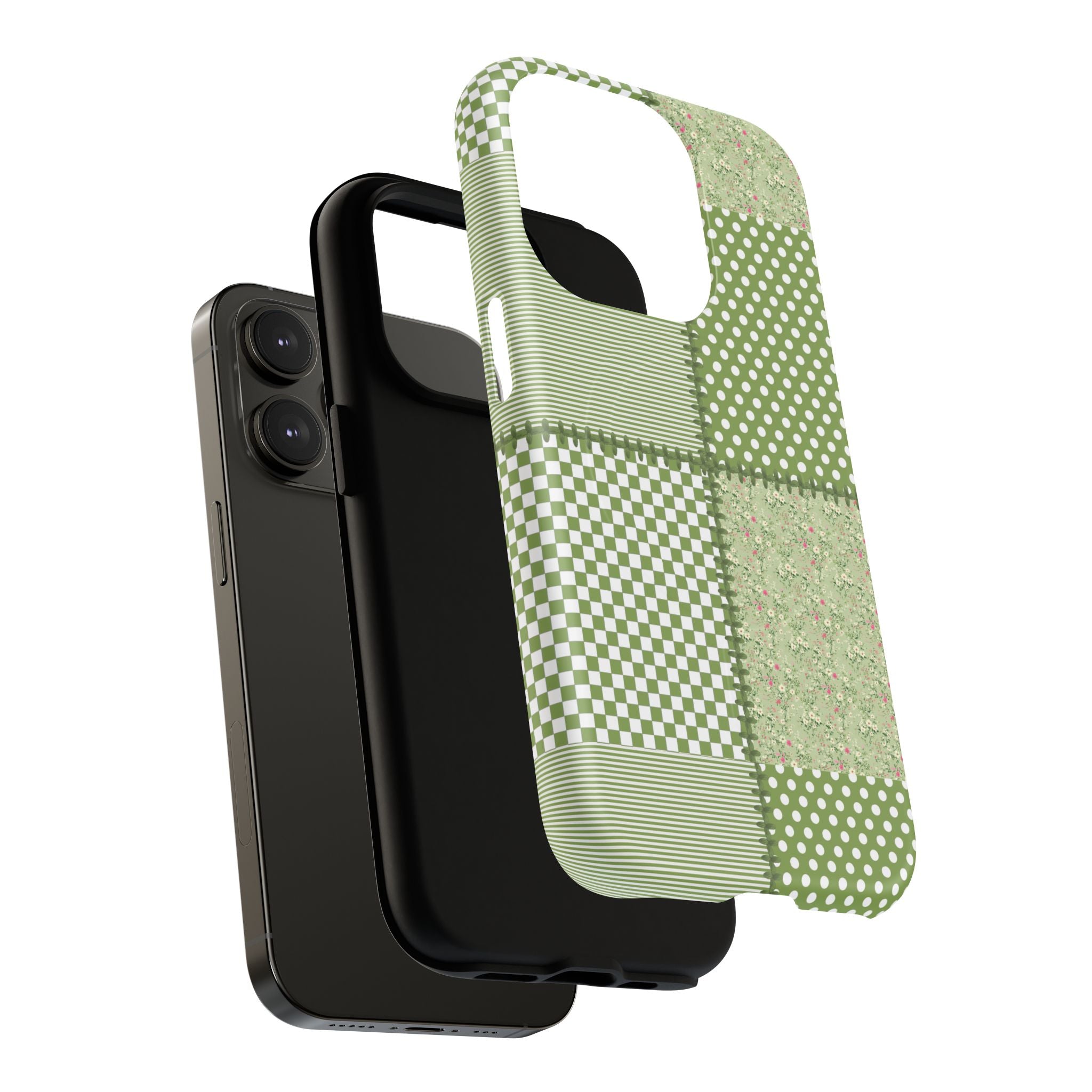 Green Patchwork Phone Case