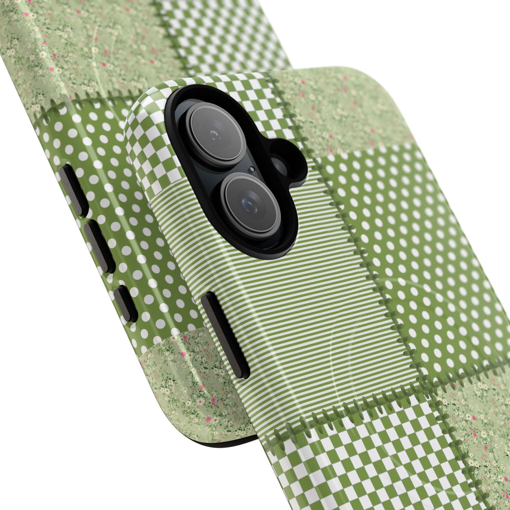 Green Patchwork Phone Case