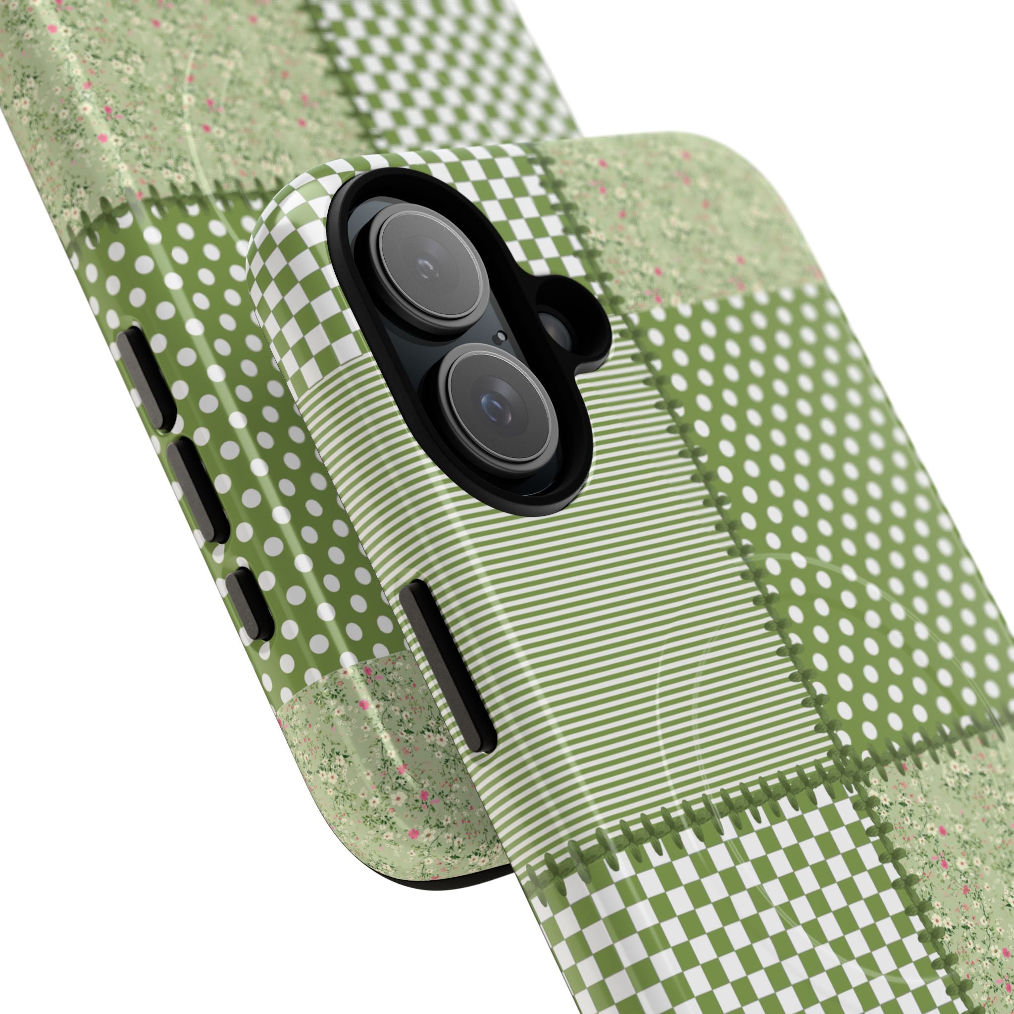 Green Patchwork Phone Case