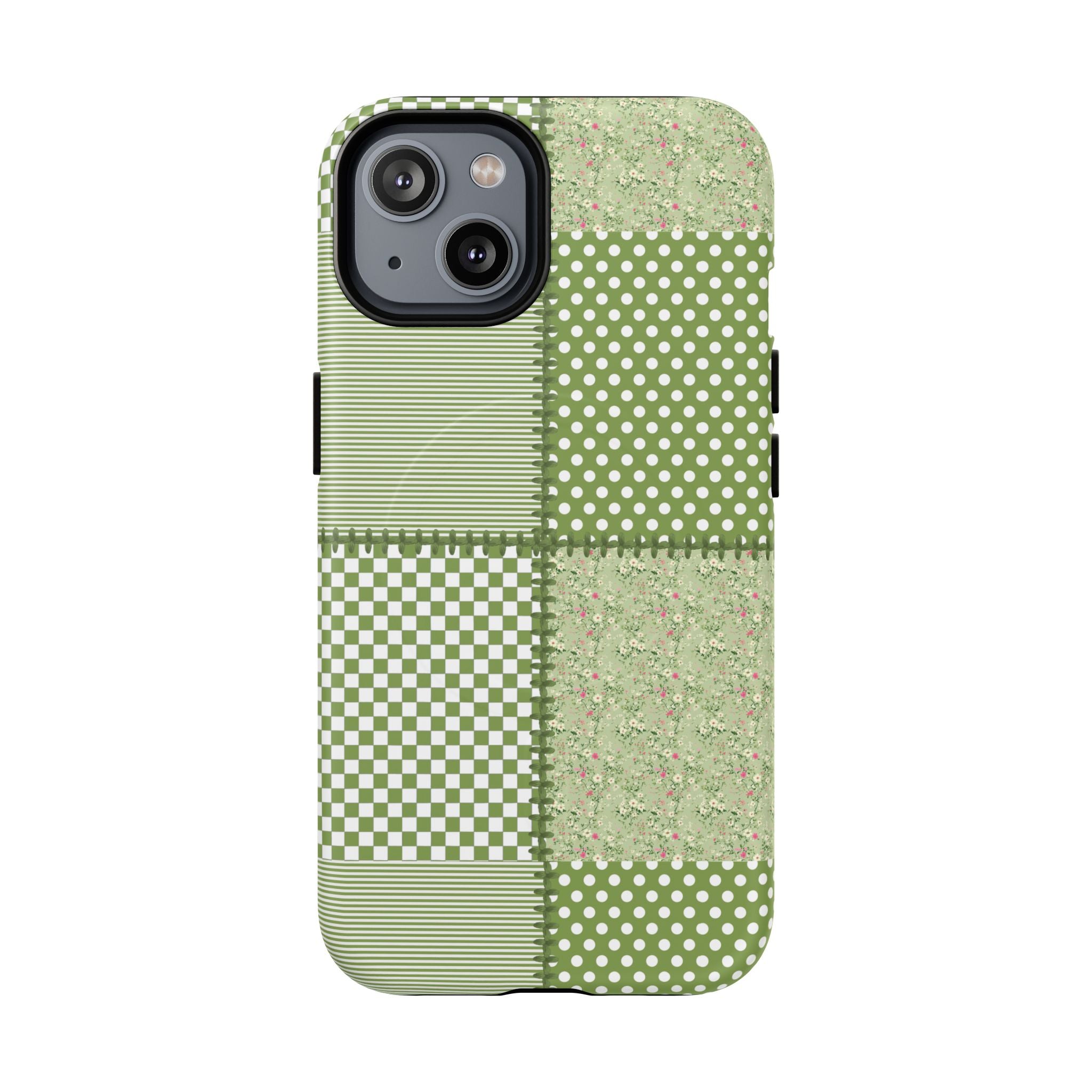 Green Patchwork Phone Case