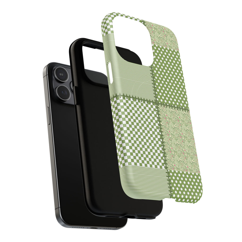 Green Patchwork Phone Case