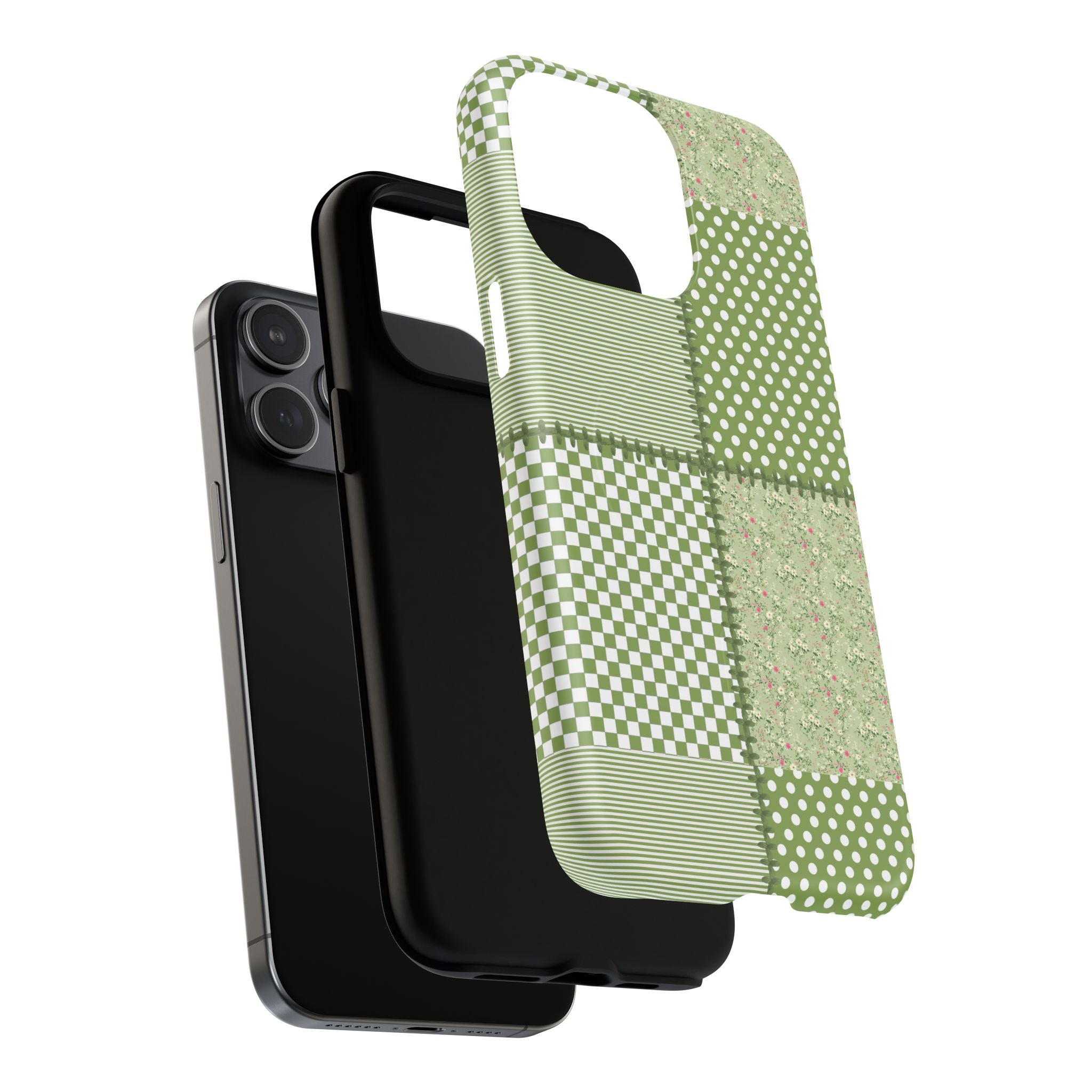 Green Patchwork Phone Case