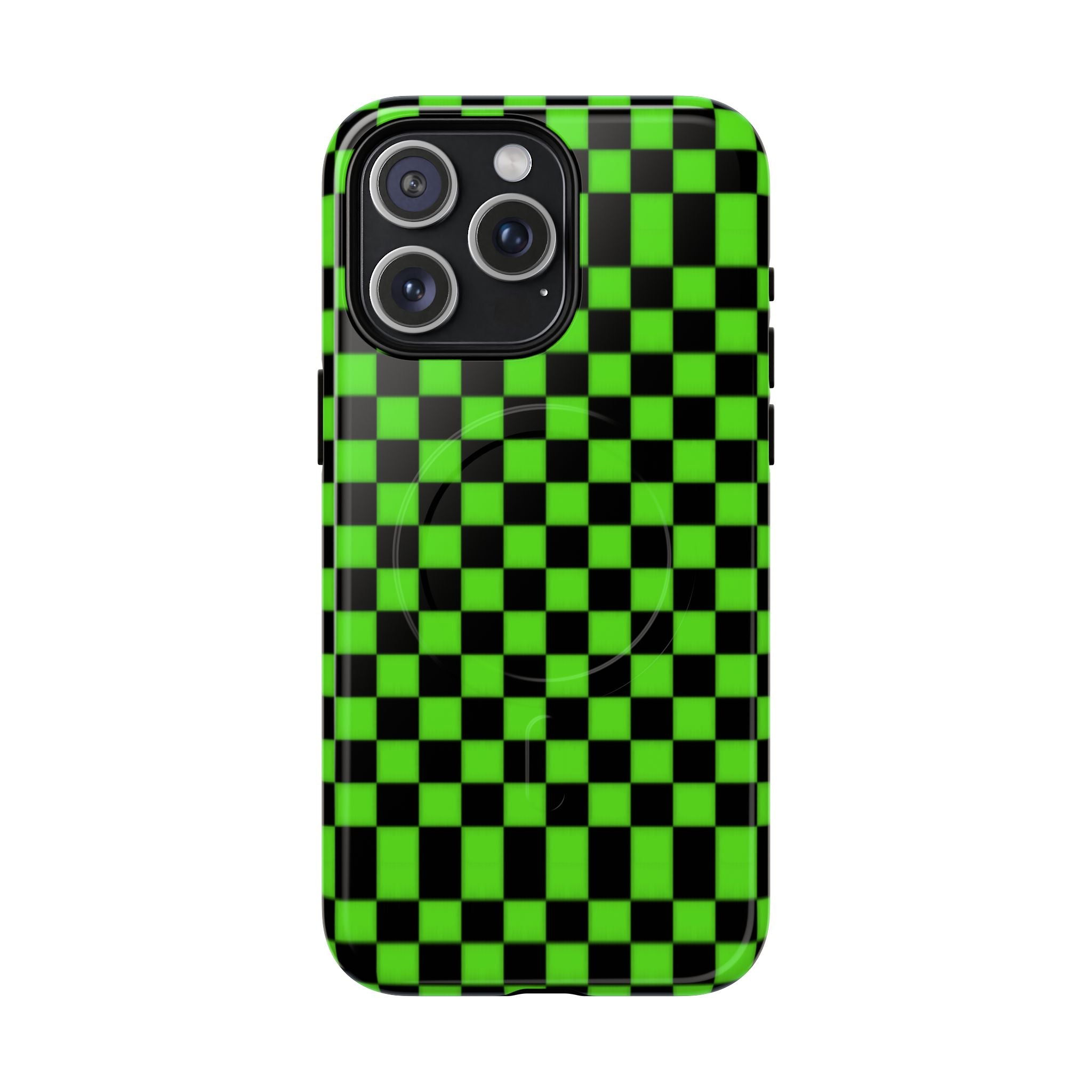 Green Black Checkered Phone Case