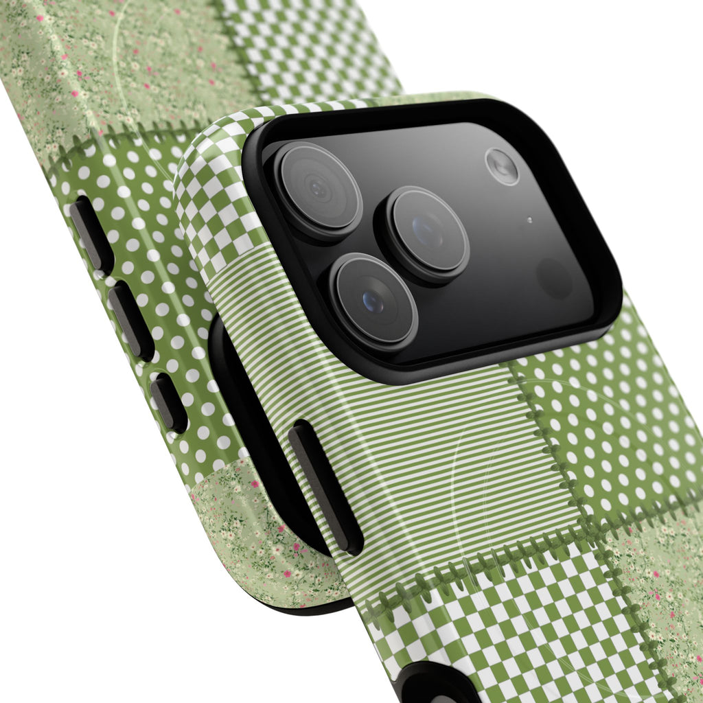 Green Patchwork Phone Case