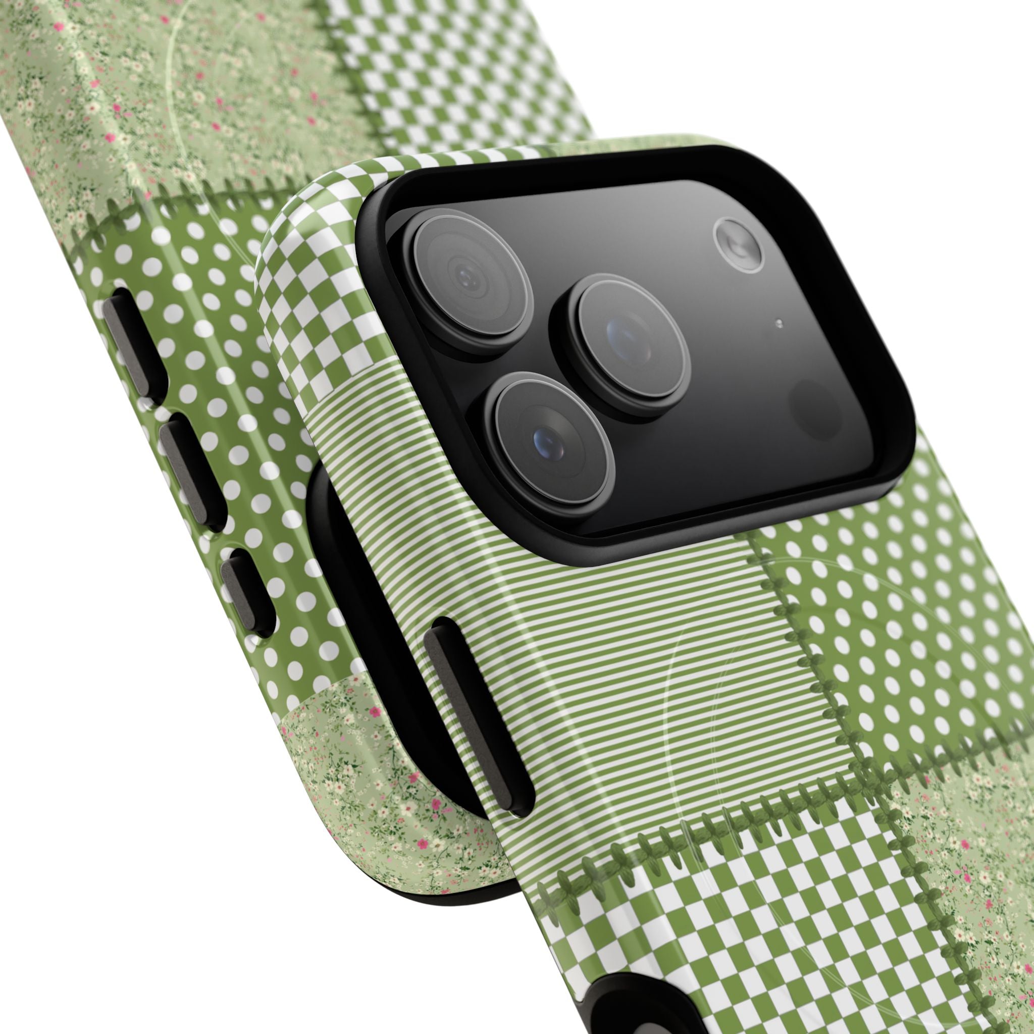 Green Patchwork Phone Case