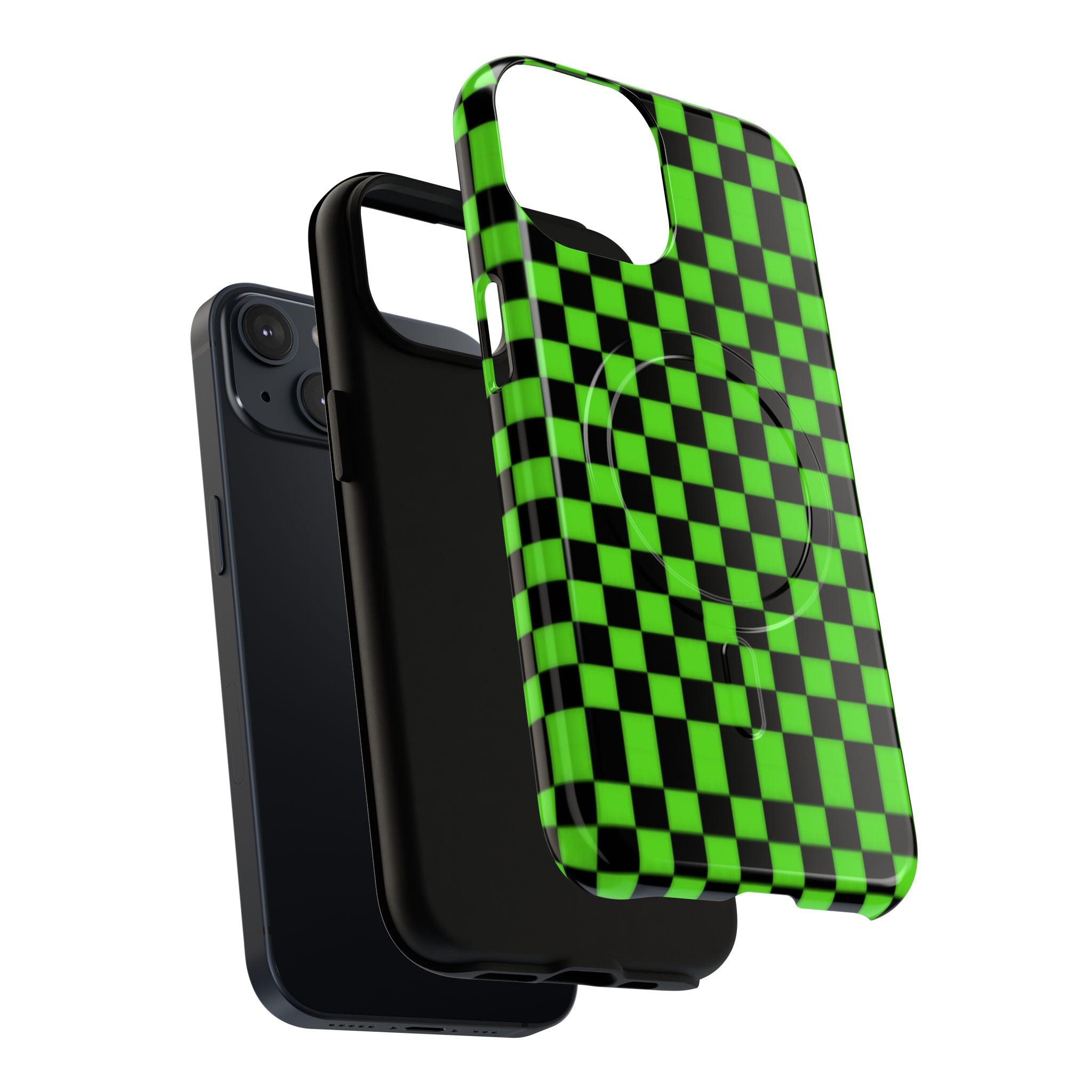 Green Black Checkered Phone Case