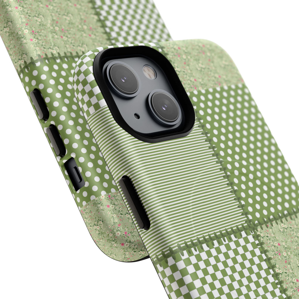 Green Patchwork Phone Case
