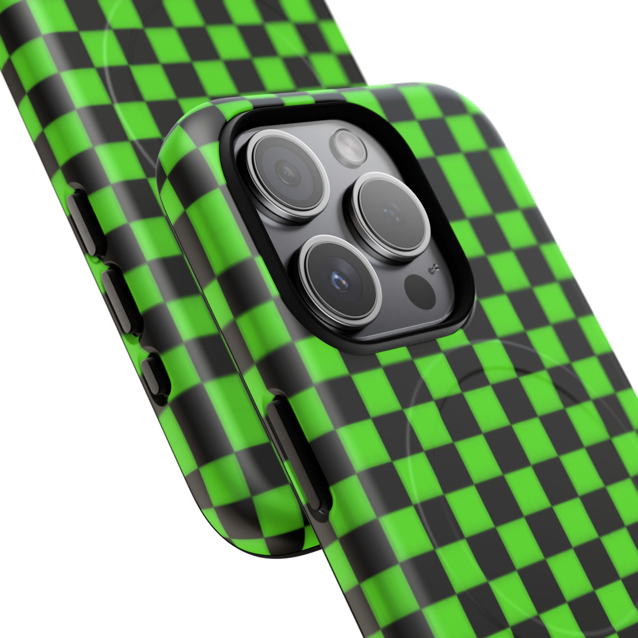 Green Black Checkered Phone Case