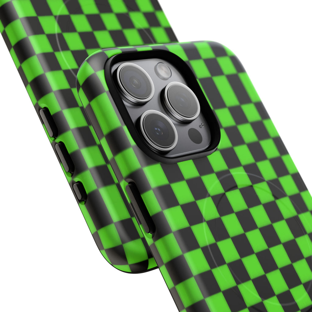 Green Black Checkered Phone Case