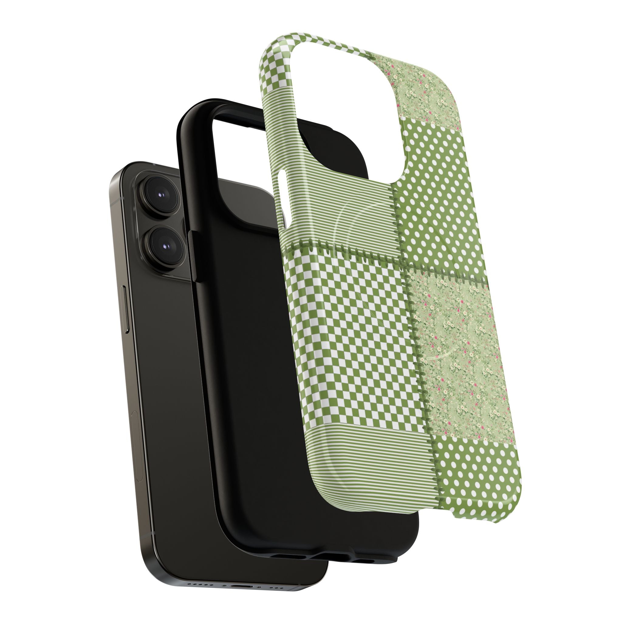 Green Patchwork Phone Case