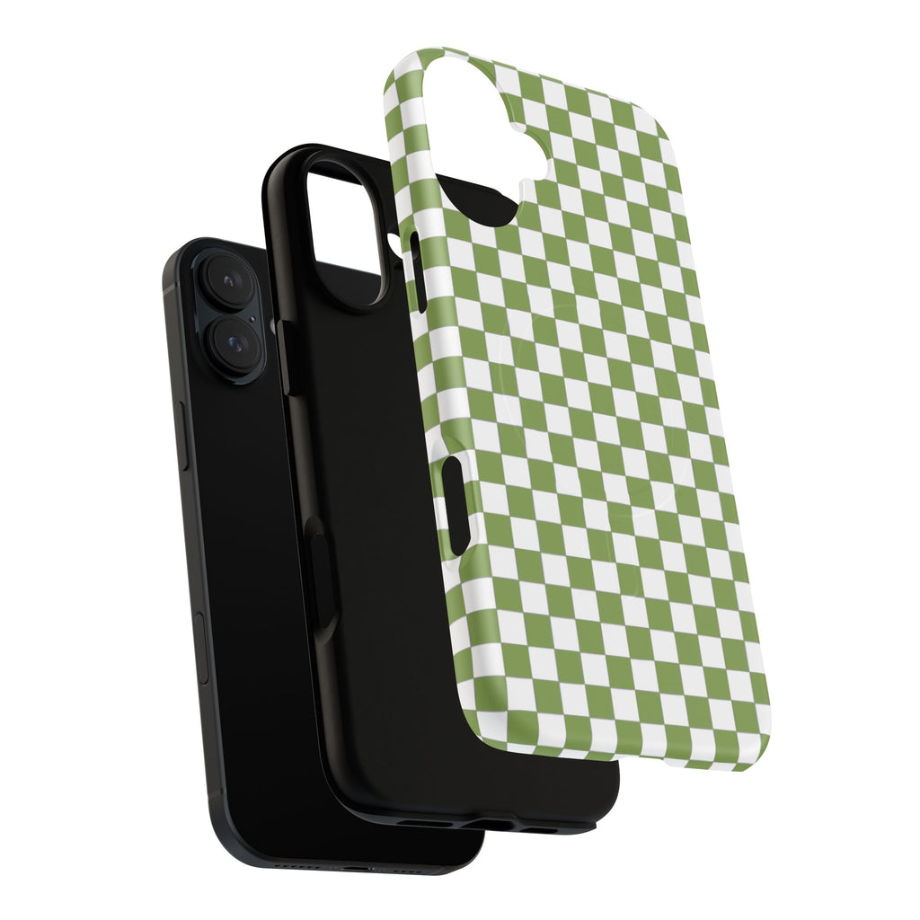 Green Checkerboard Phone Case