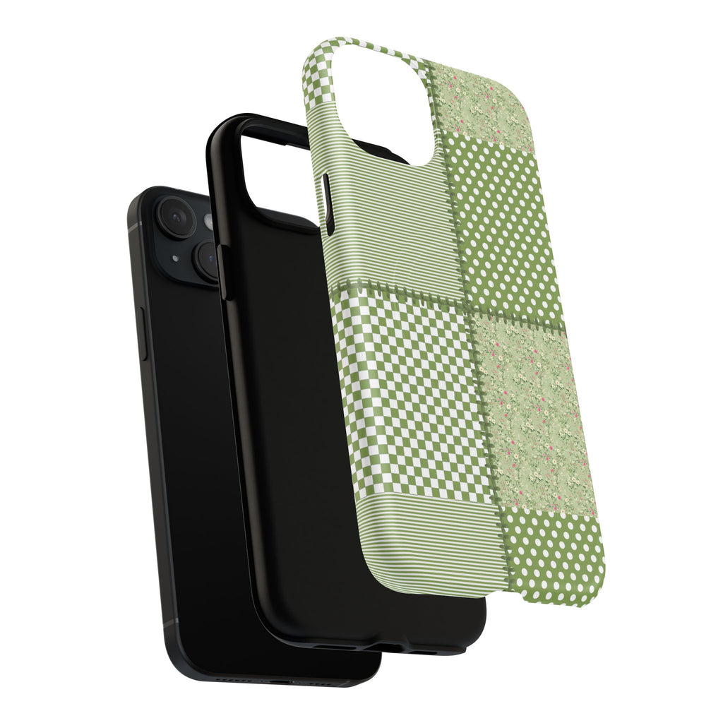 Green Patchwork Phone Case