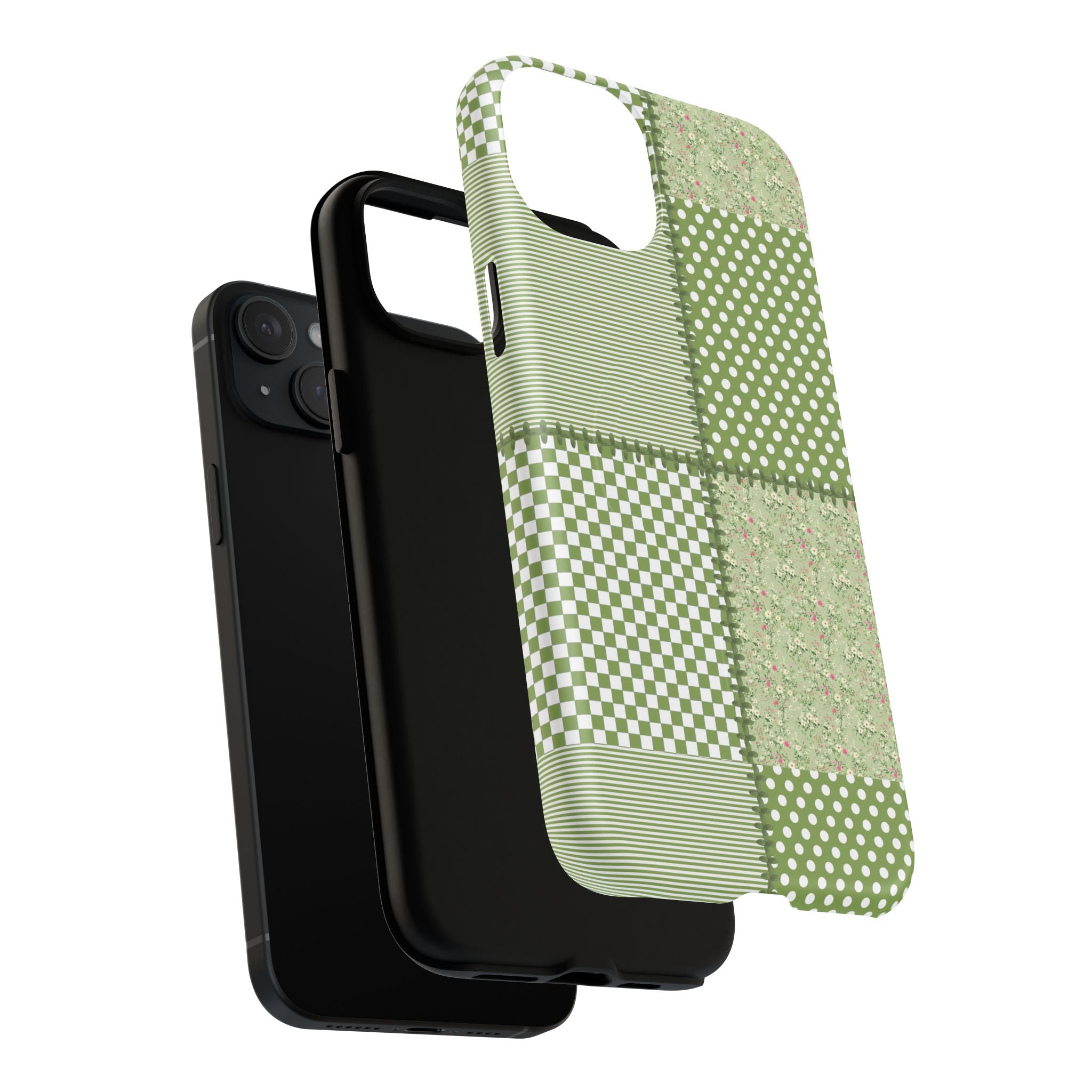 Green Patchwork Phone Case