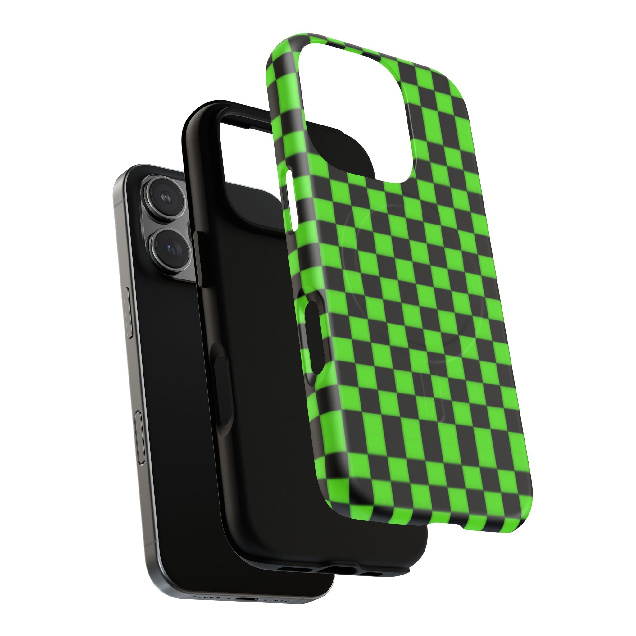 Green Black Checkered Phone Case