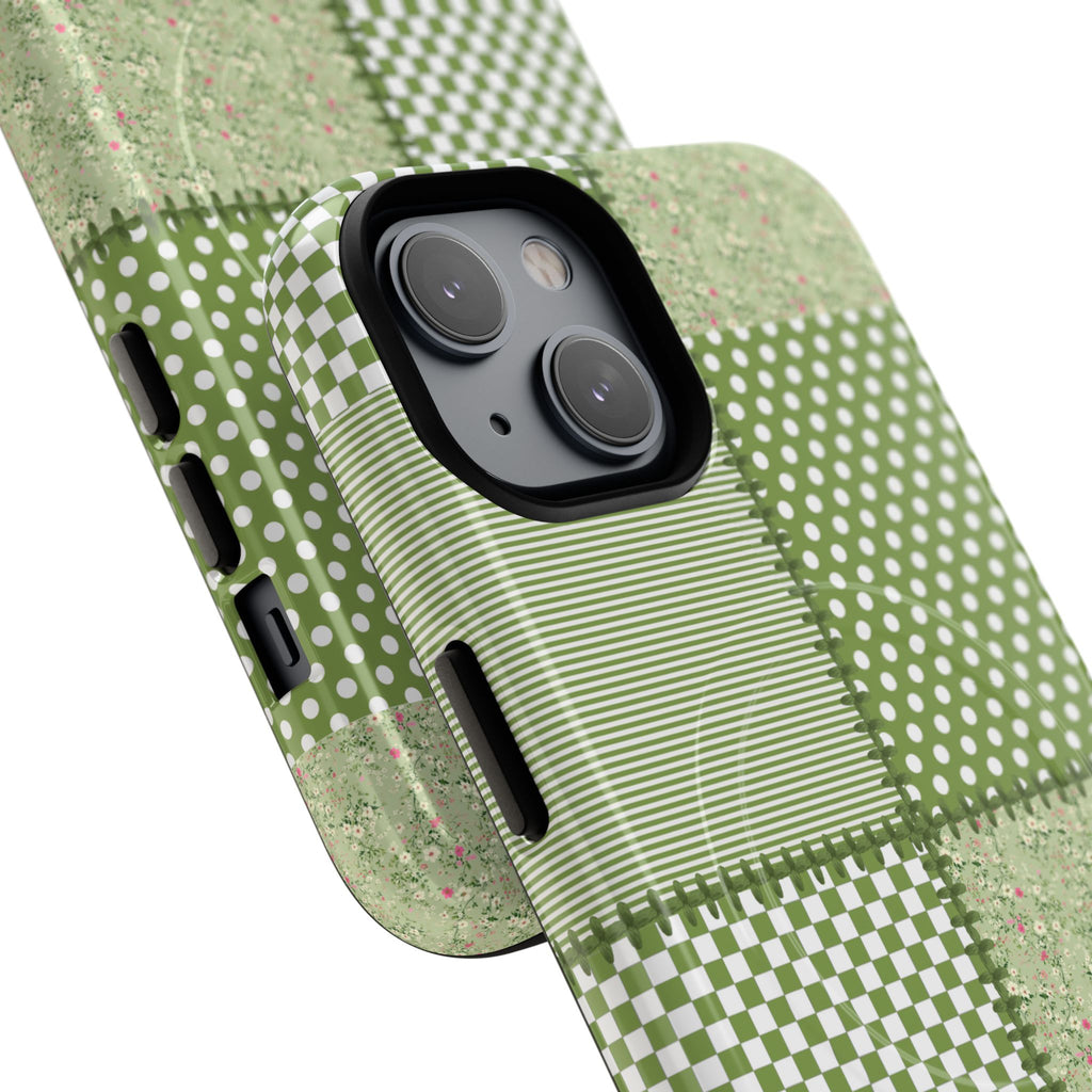 Green Patchwork Phone Case