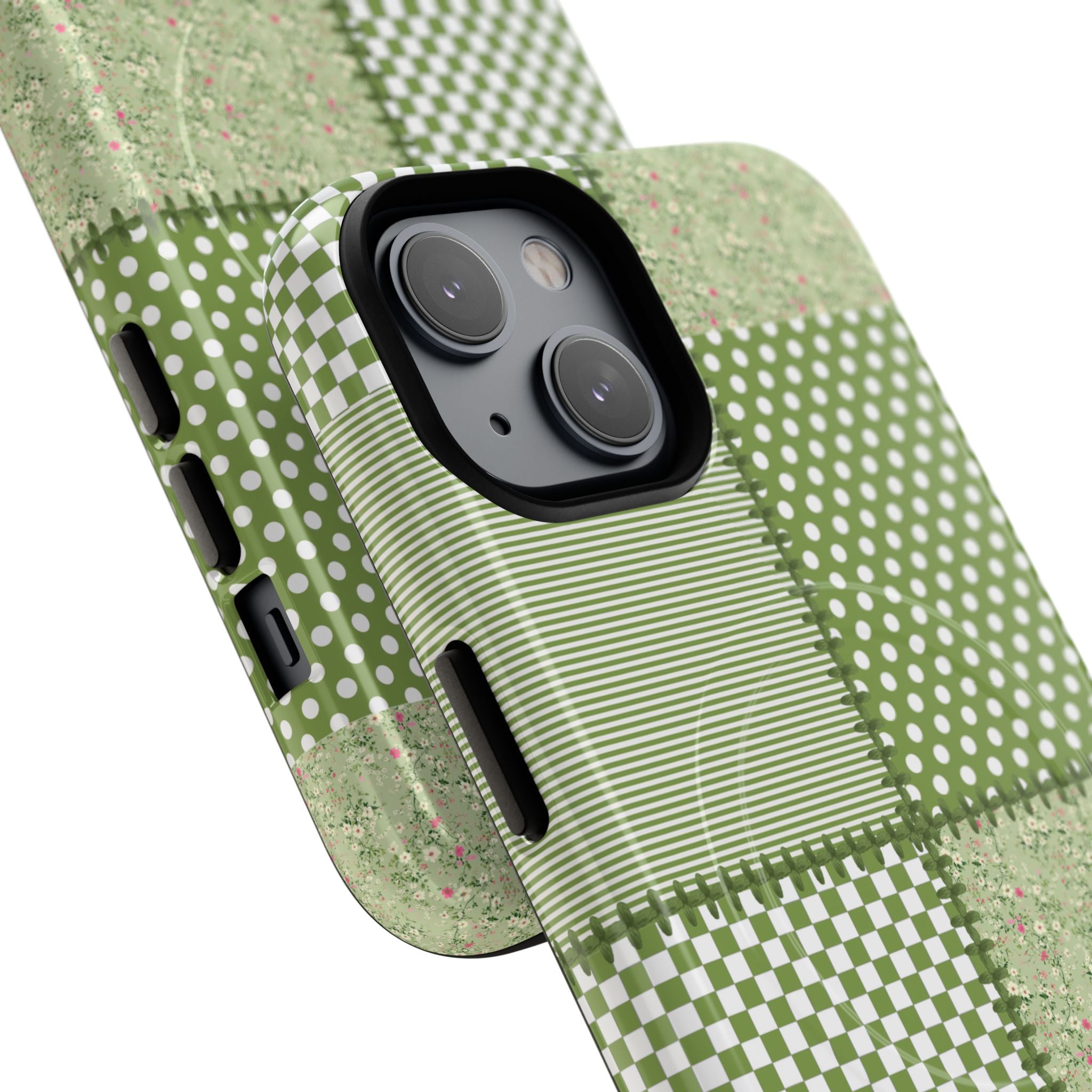 Green Patchwork Phone Case