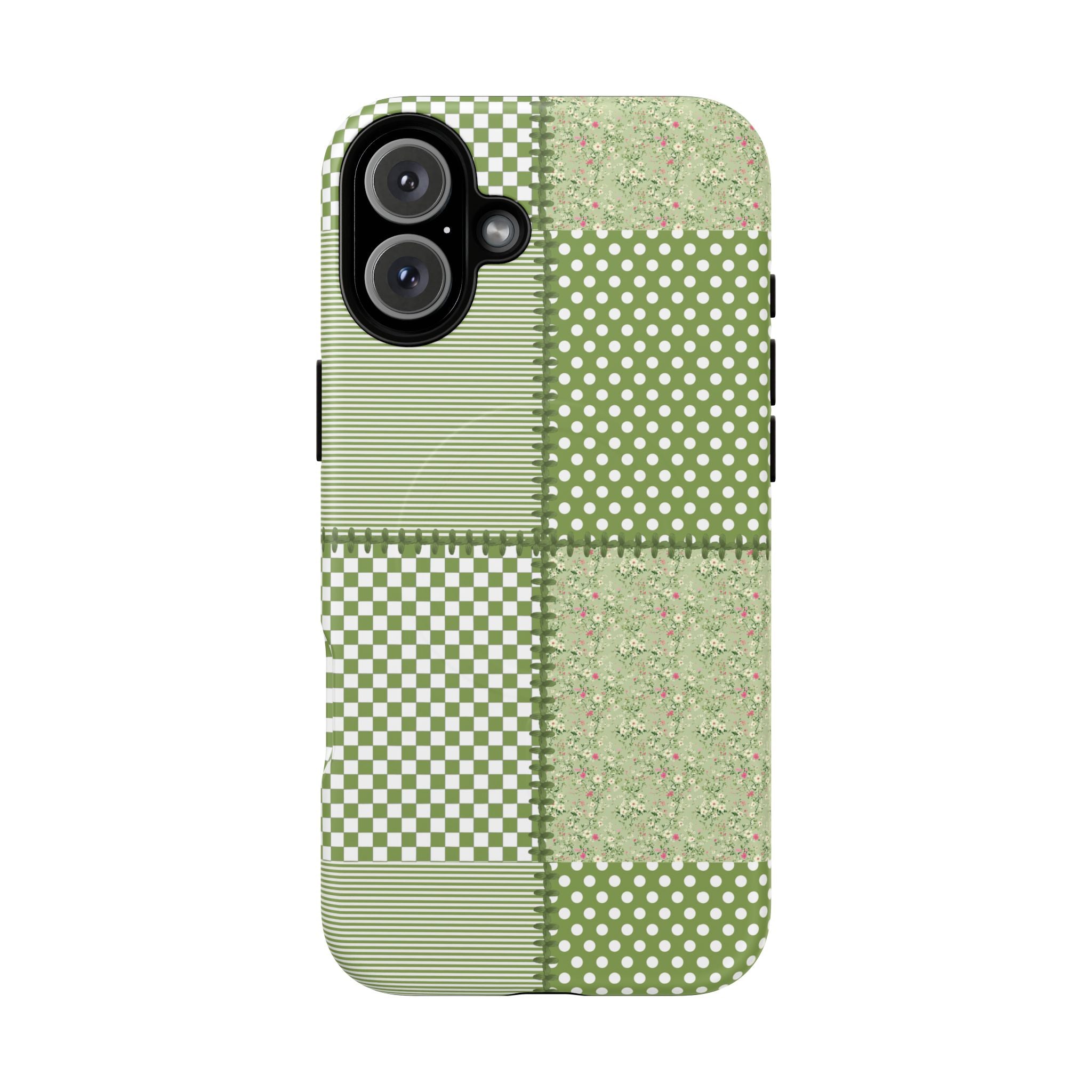 Green Patchwork Phone Case