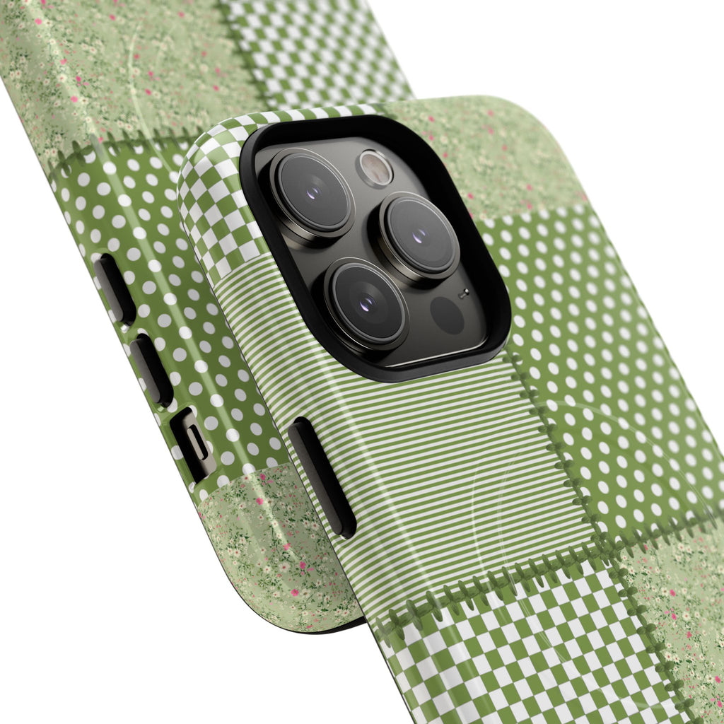 Green Patchwork Phone Case