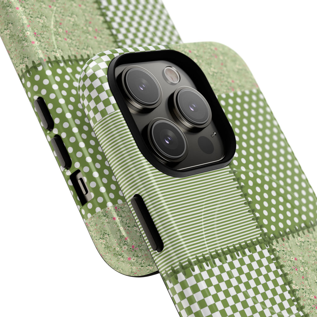 Green Patchwork Phone Case