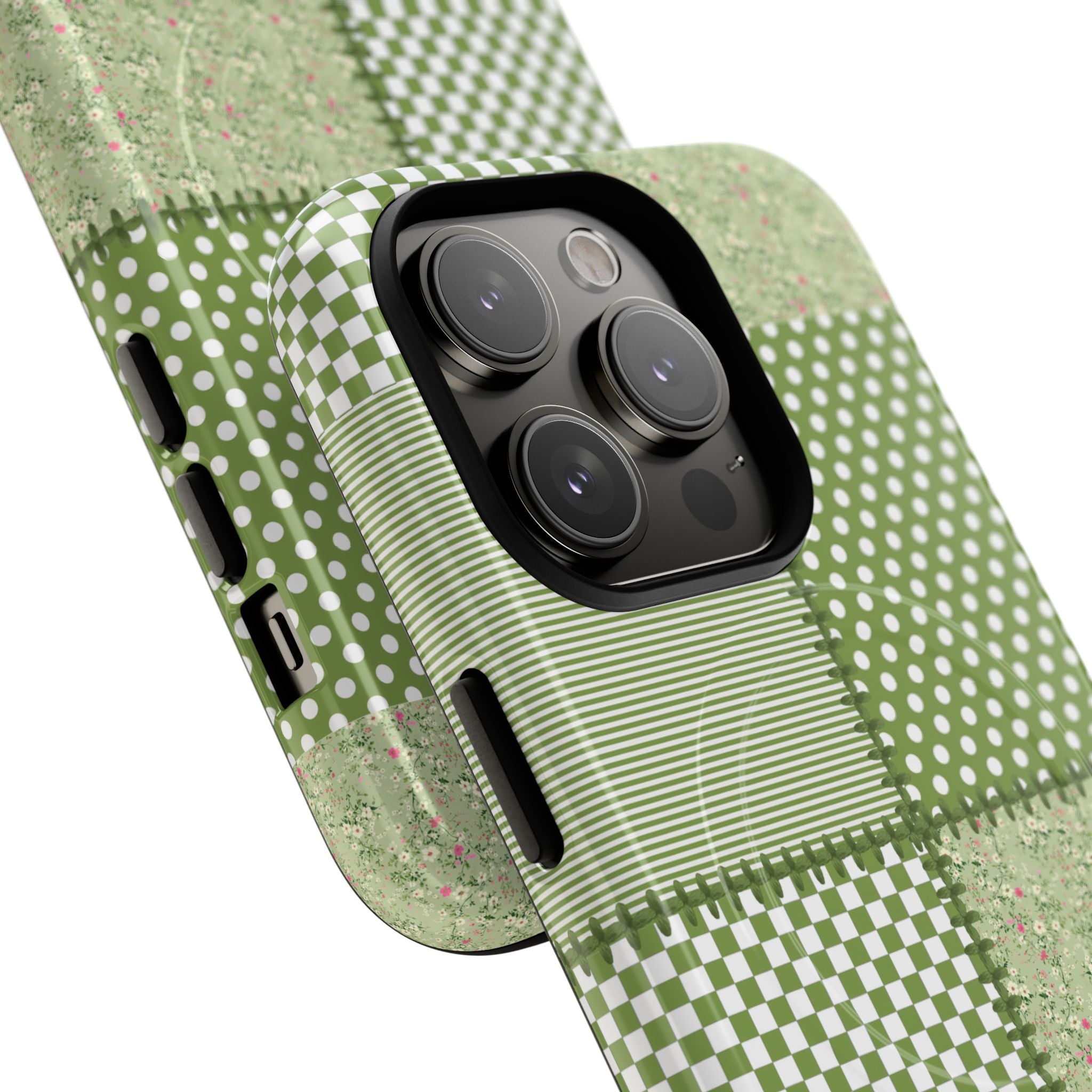 Green Patchwork Phone Case