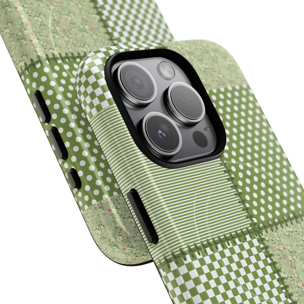 Green Patchwork Phone Case
