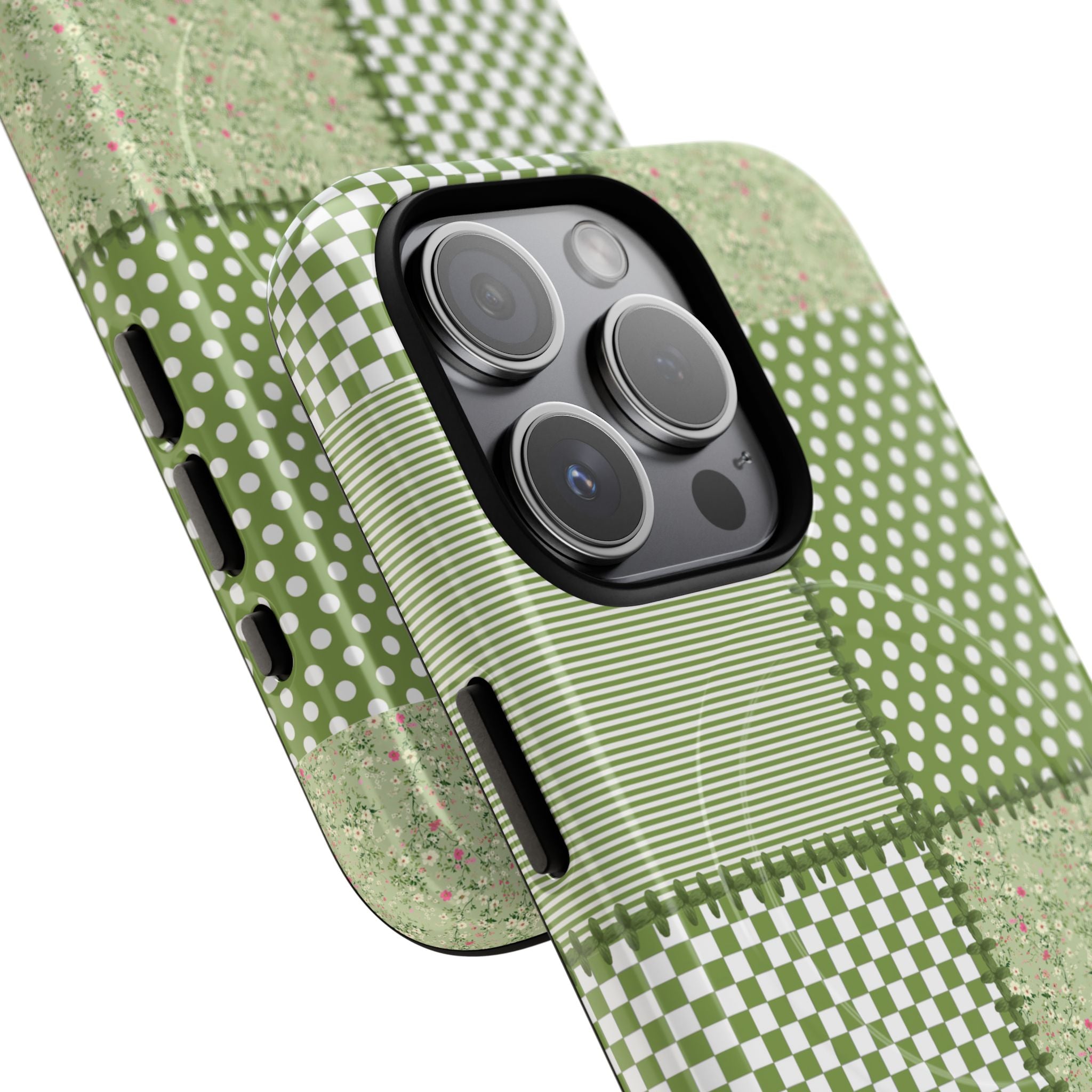 Green Patchwork Phone Case