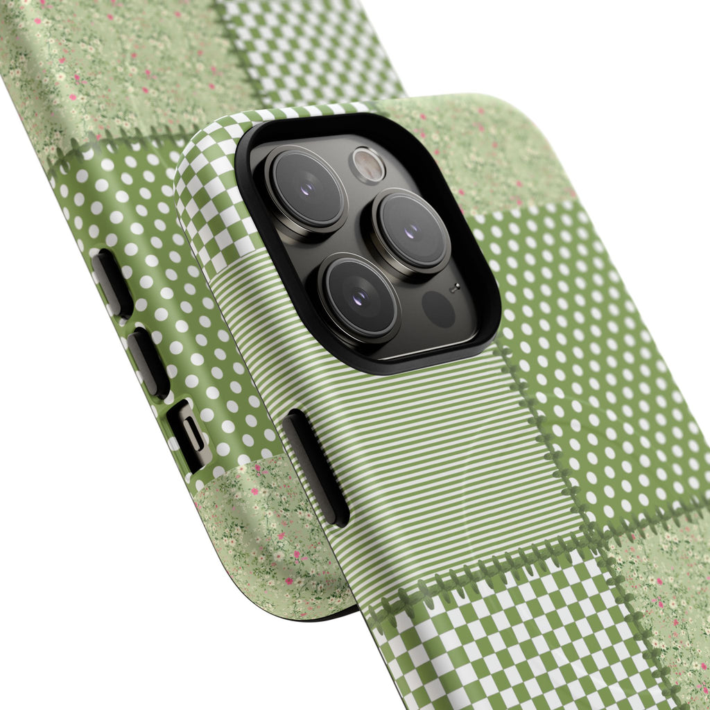 Green Patchwork Phone Case