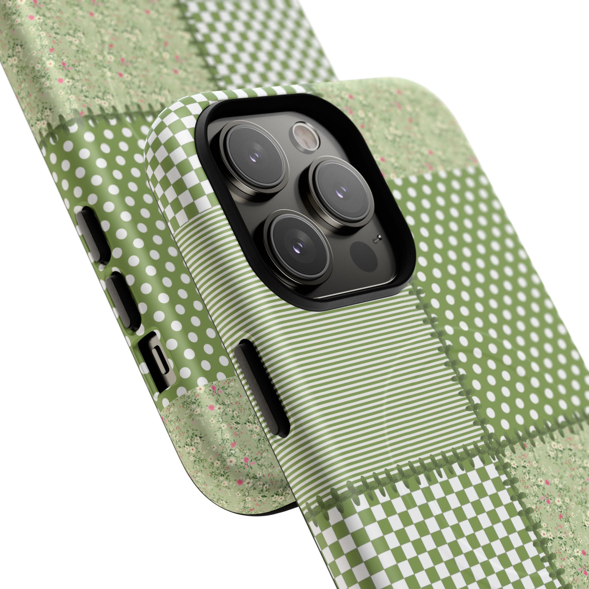 Green Patchwork Phone Case
