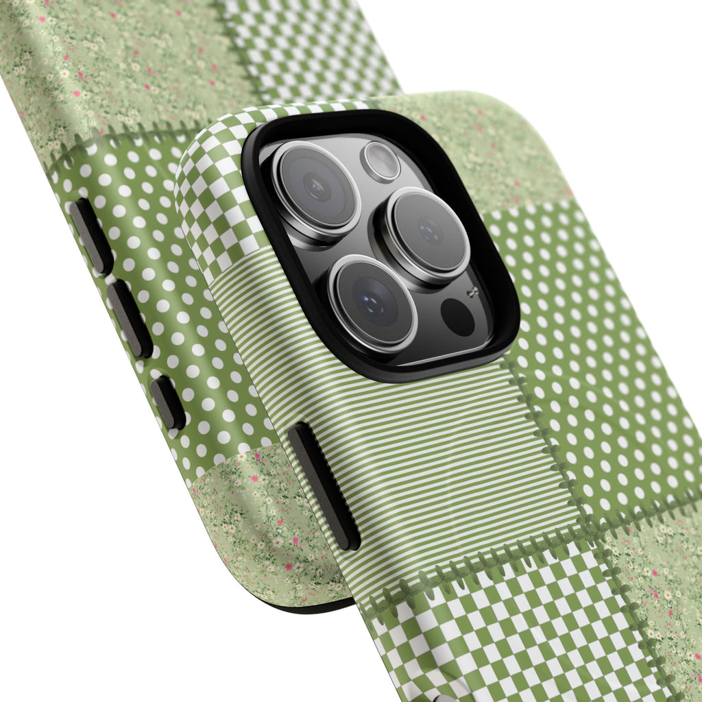 Green Patchwork Phone Case