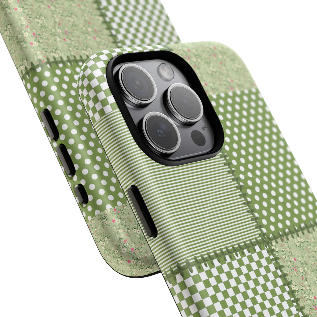 Green Patchwork Phone Case