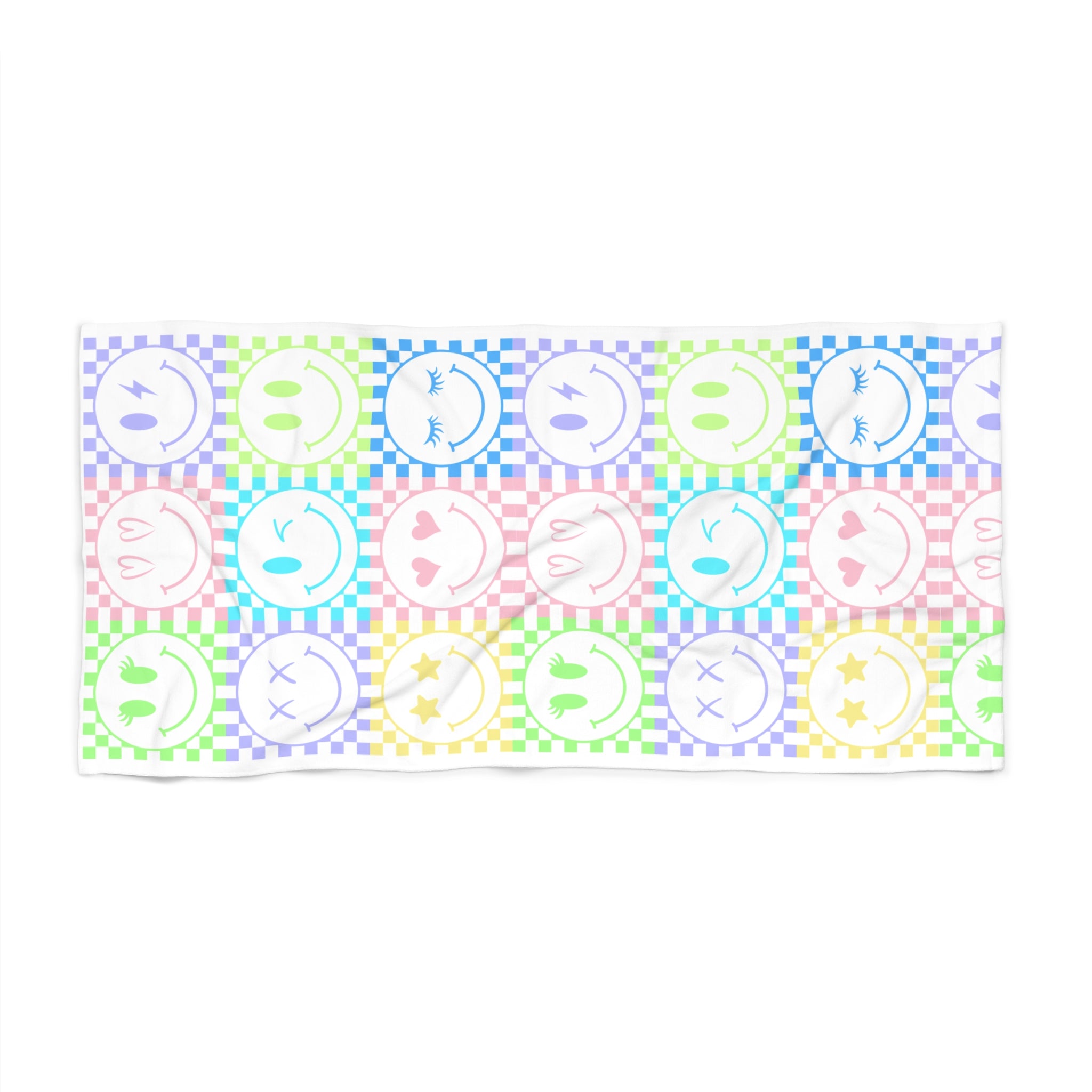 Pastel Smile Pattern Beach Towel