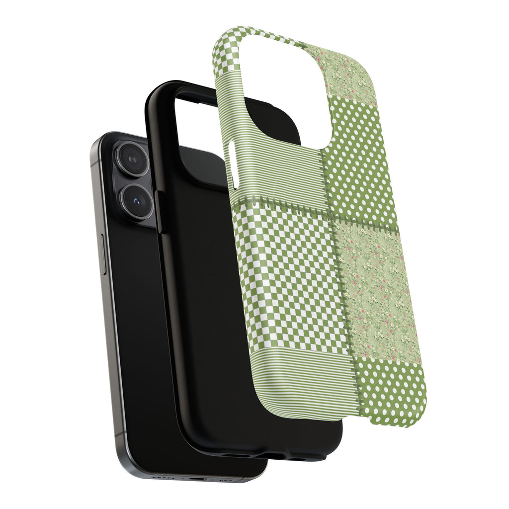 Green Patchwork Phone Case