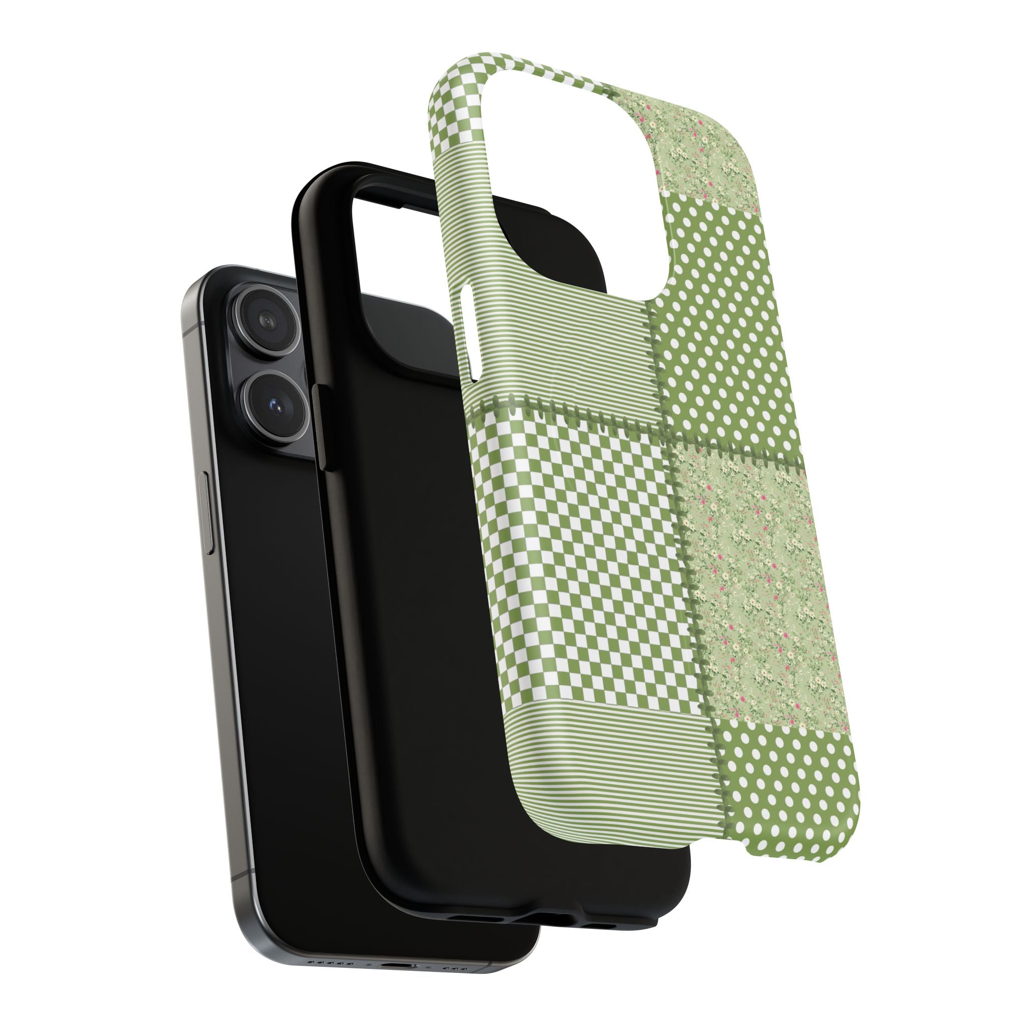 Green Patchwork Phone Case