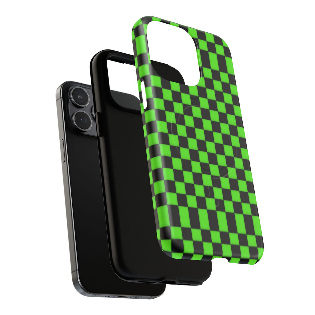 Green Black Checkered Phone Case