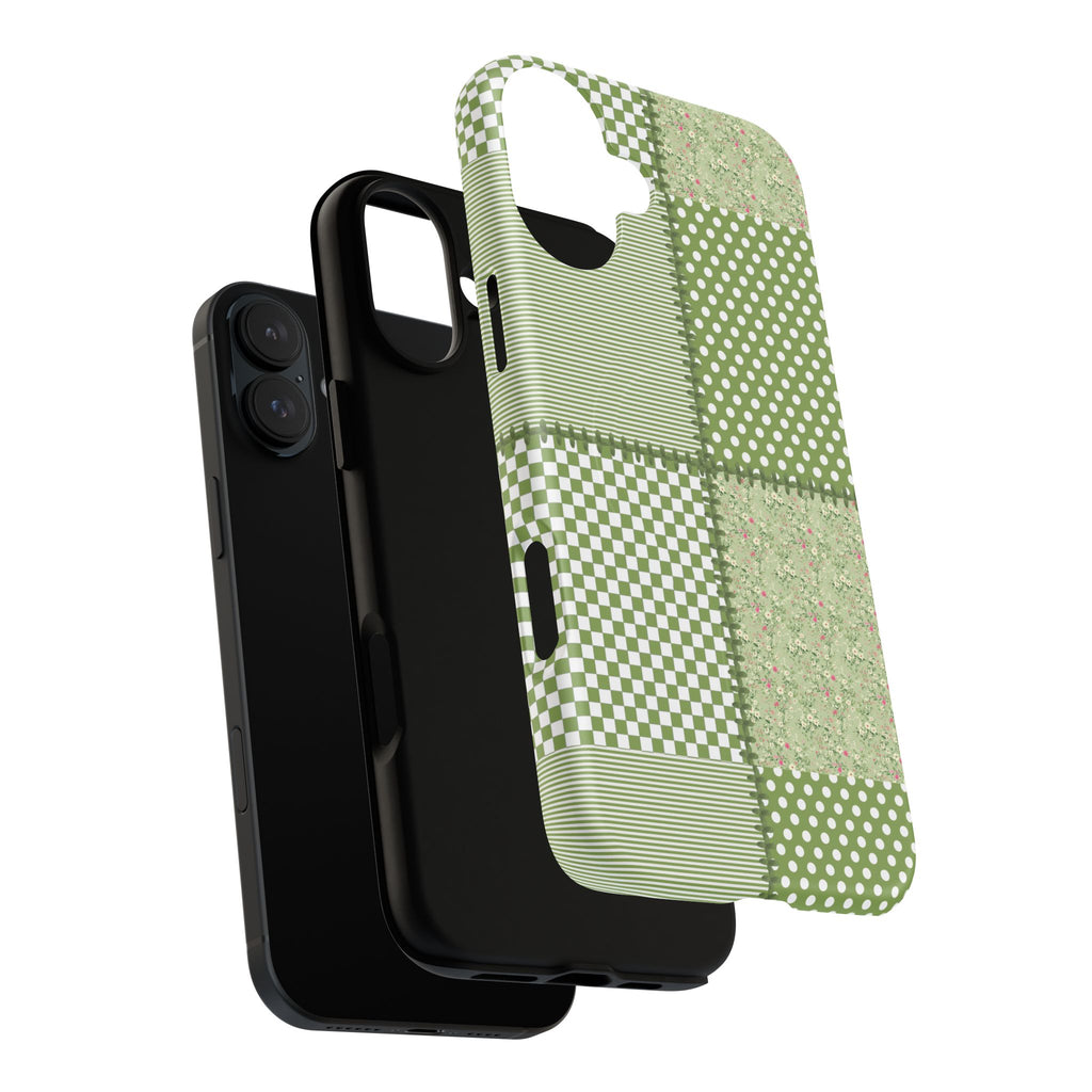 Green Patchwork Phone Case