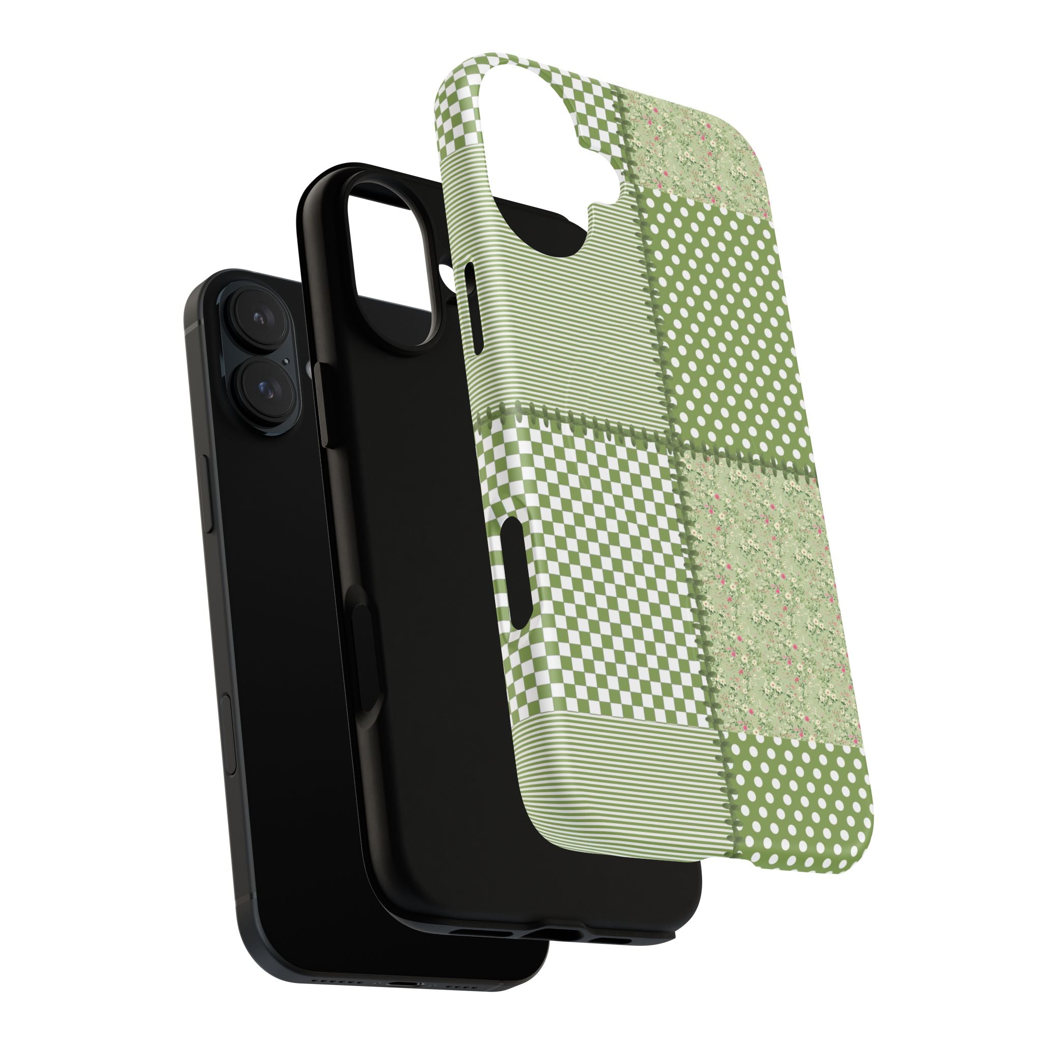 Green Patchwork Phone Case