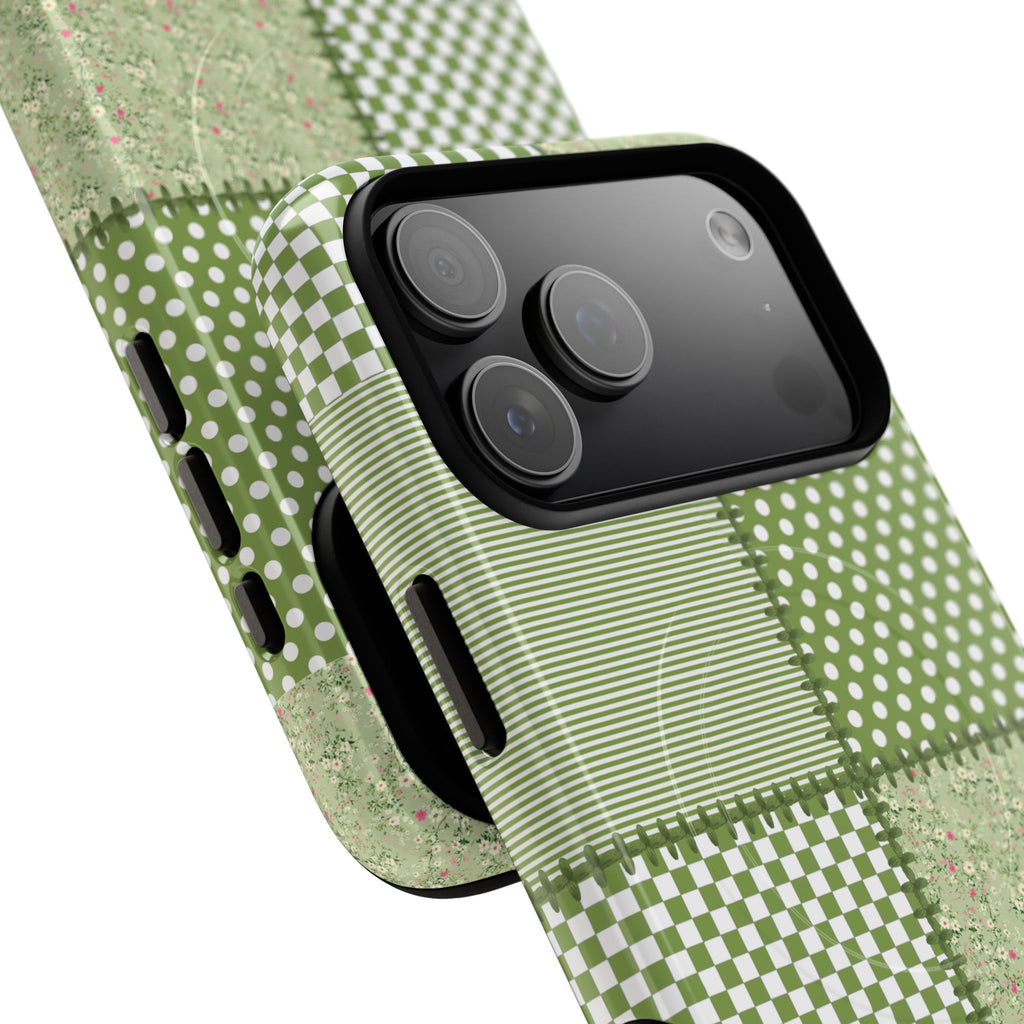 Green Patchwork Phone Case