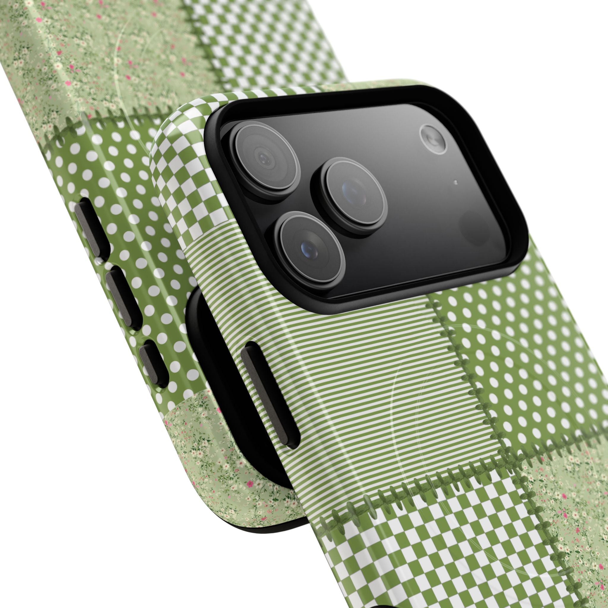 Green Patchwork Phone Case