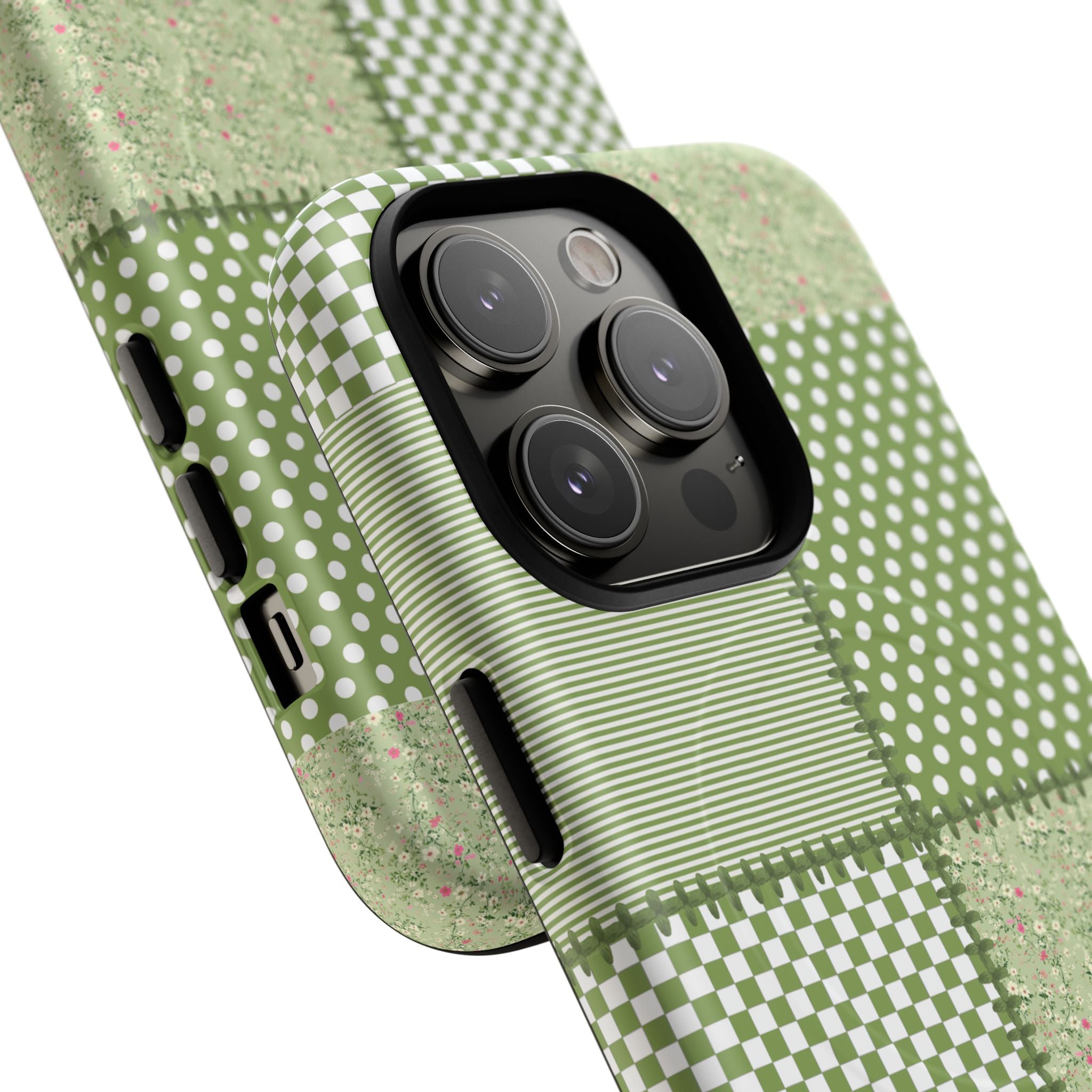 Green Patchwork Phone Case