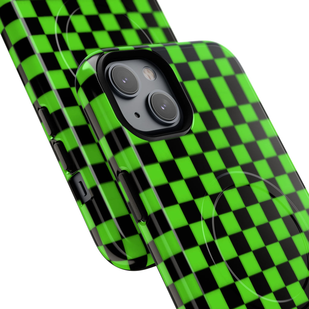 Green Black Checkered Phone Case