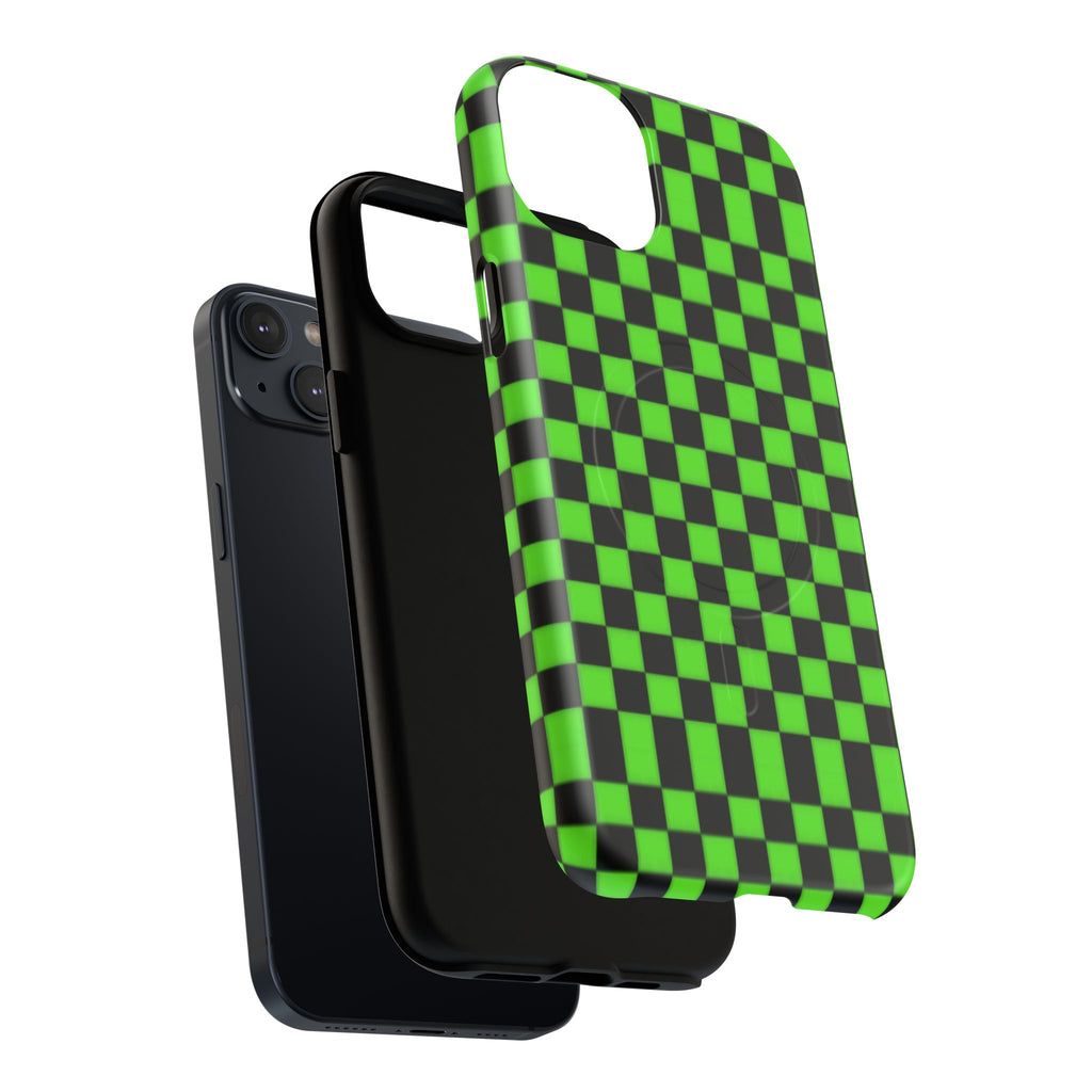 Green Black Checkered Phone Case
