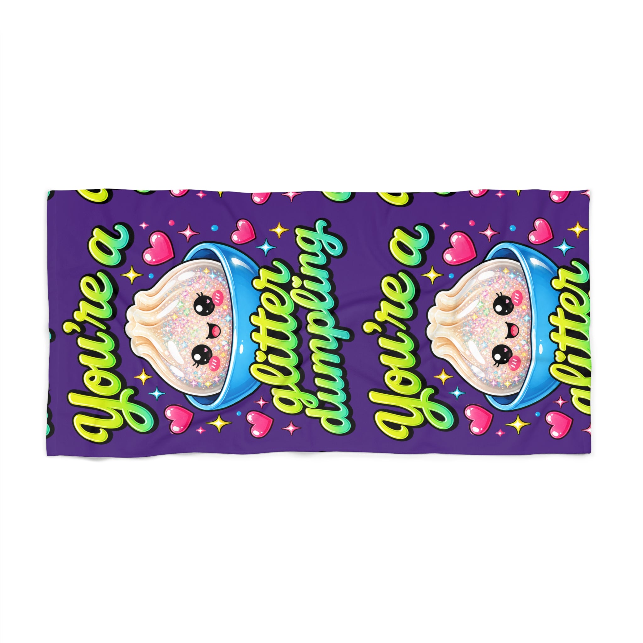 Cute Glitter Dumpling Beach Towel