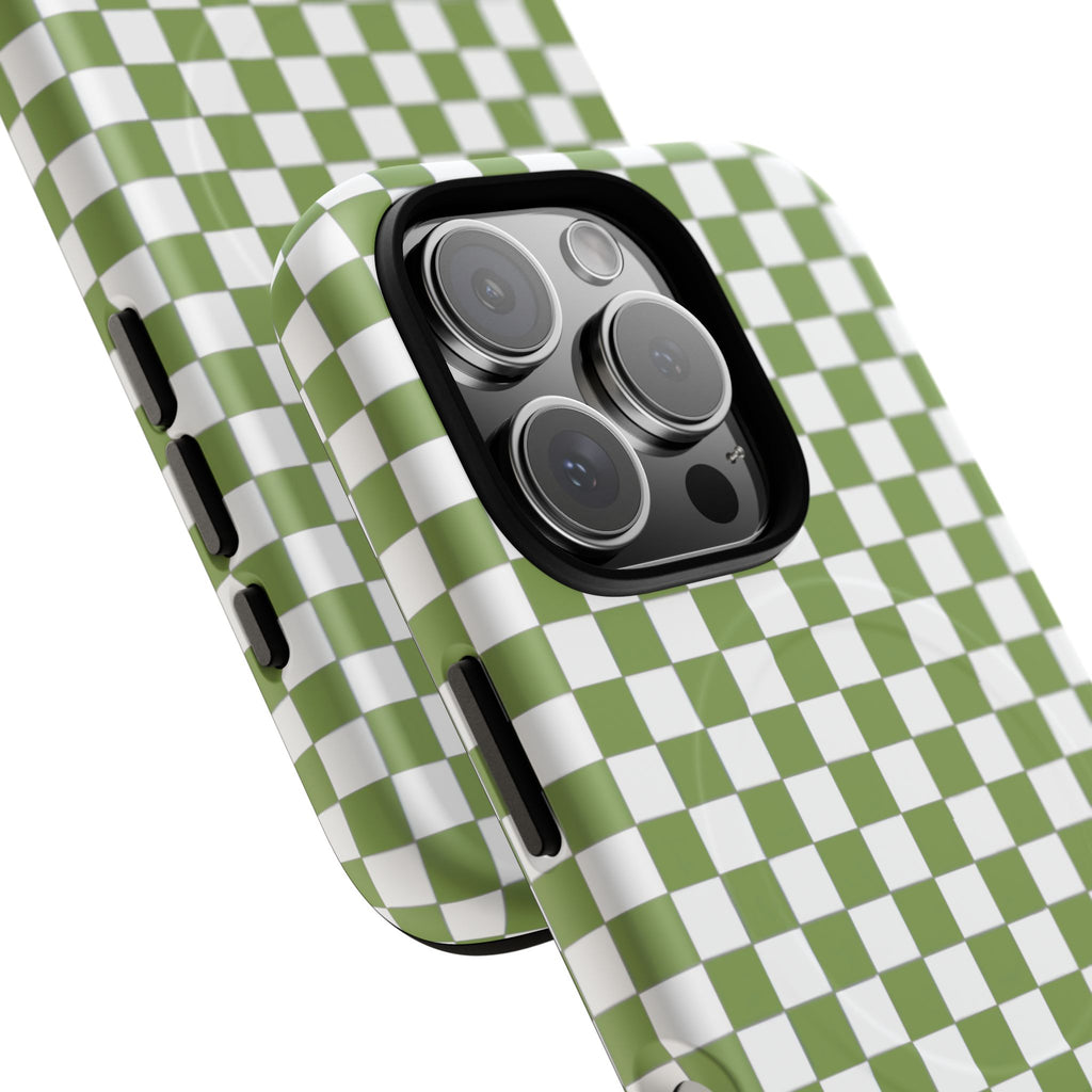 Green Checkerboard Phone Case