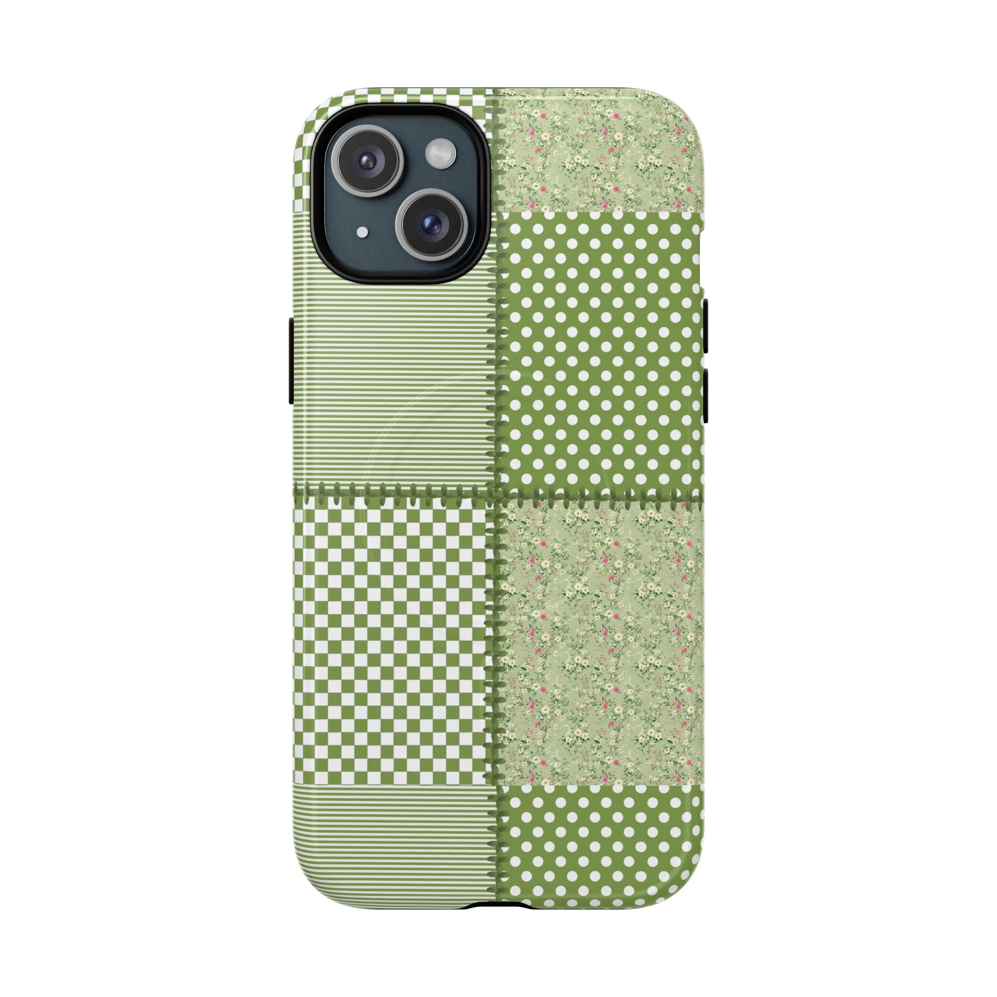 Green Patchwork Phone Case